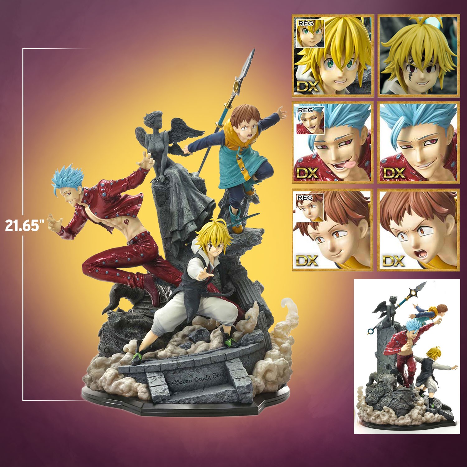 The Seven Deadly Sins Meliodas, Ban, and King (Deluxe Bonus Version) Statues  View 2