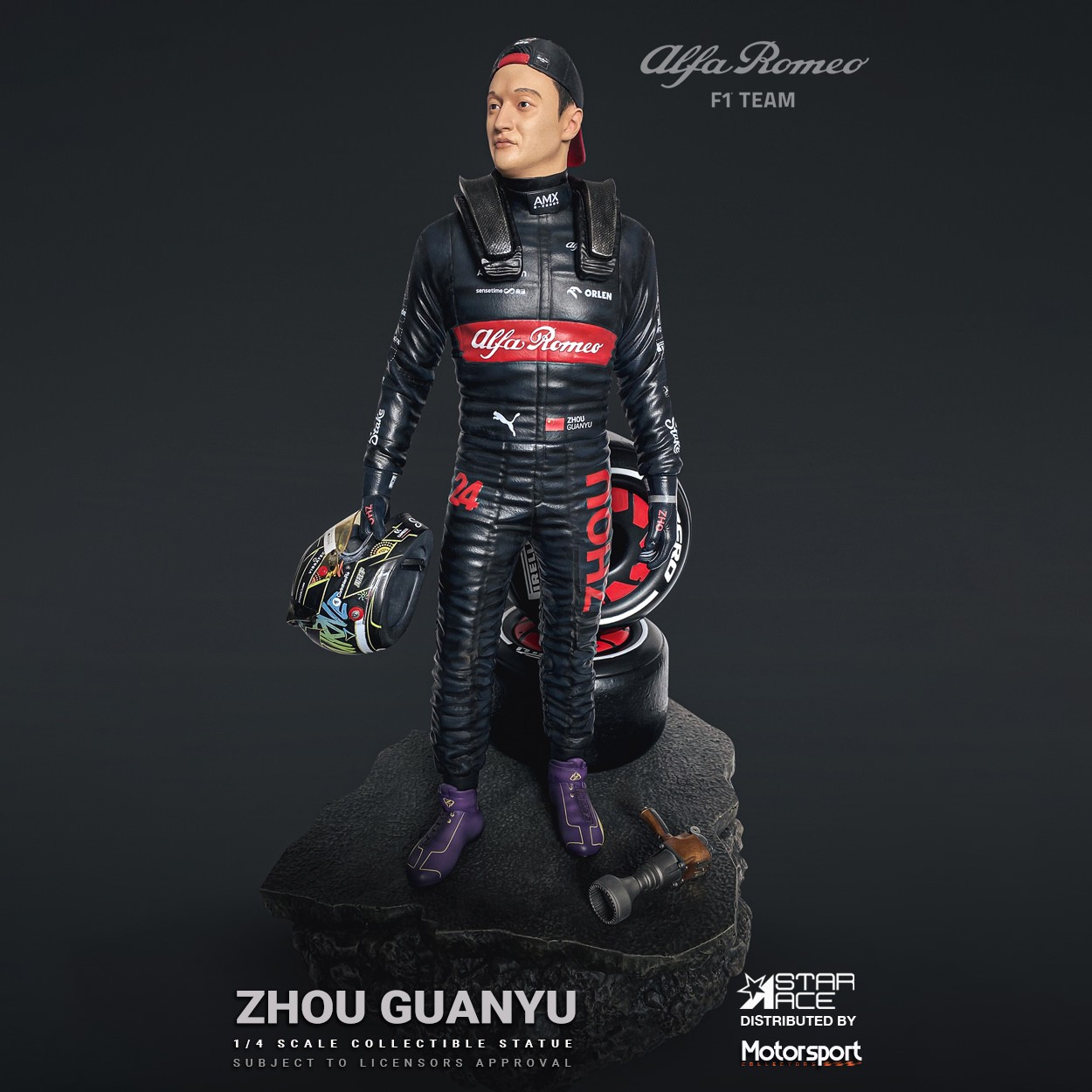 Formula 1 Zhou Guanyu Statues  (Prototype Shown) View 1