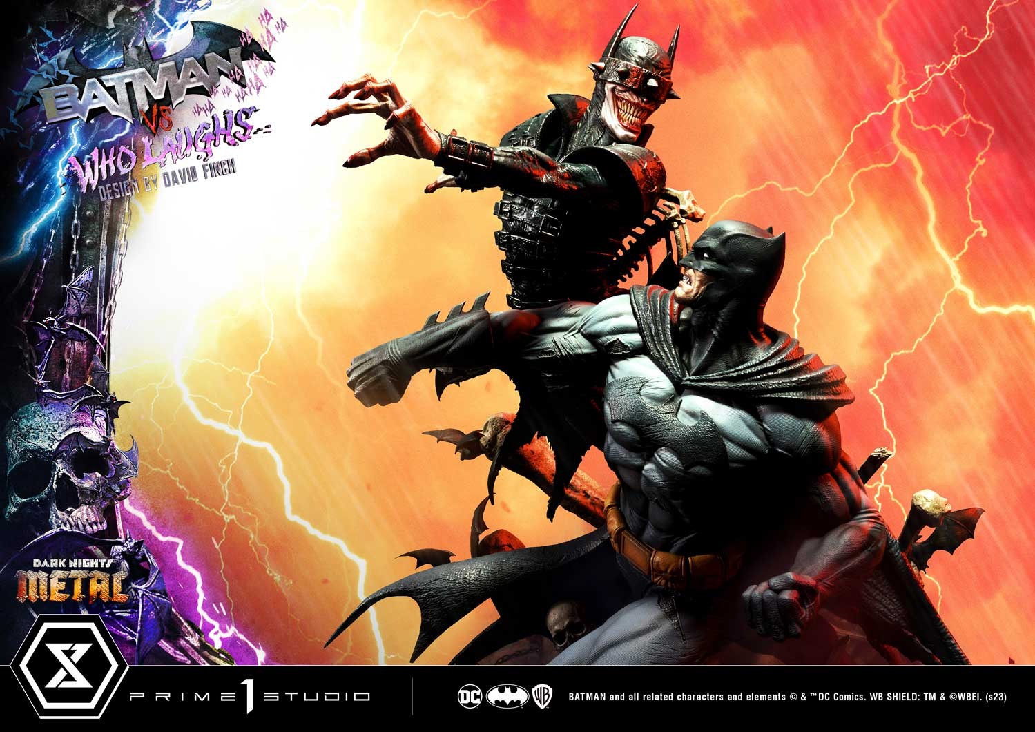 DC Comics Batman vs Batman Who Laughs Quarter Scale Statue  (Prototype Shown) View 5