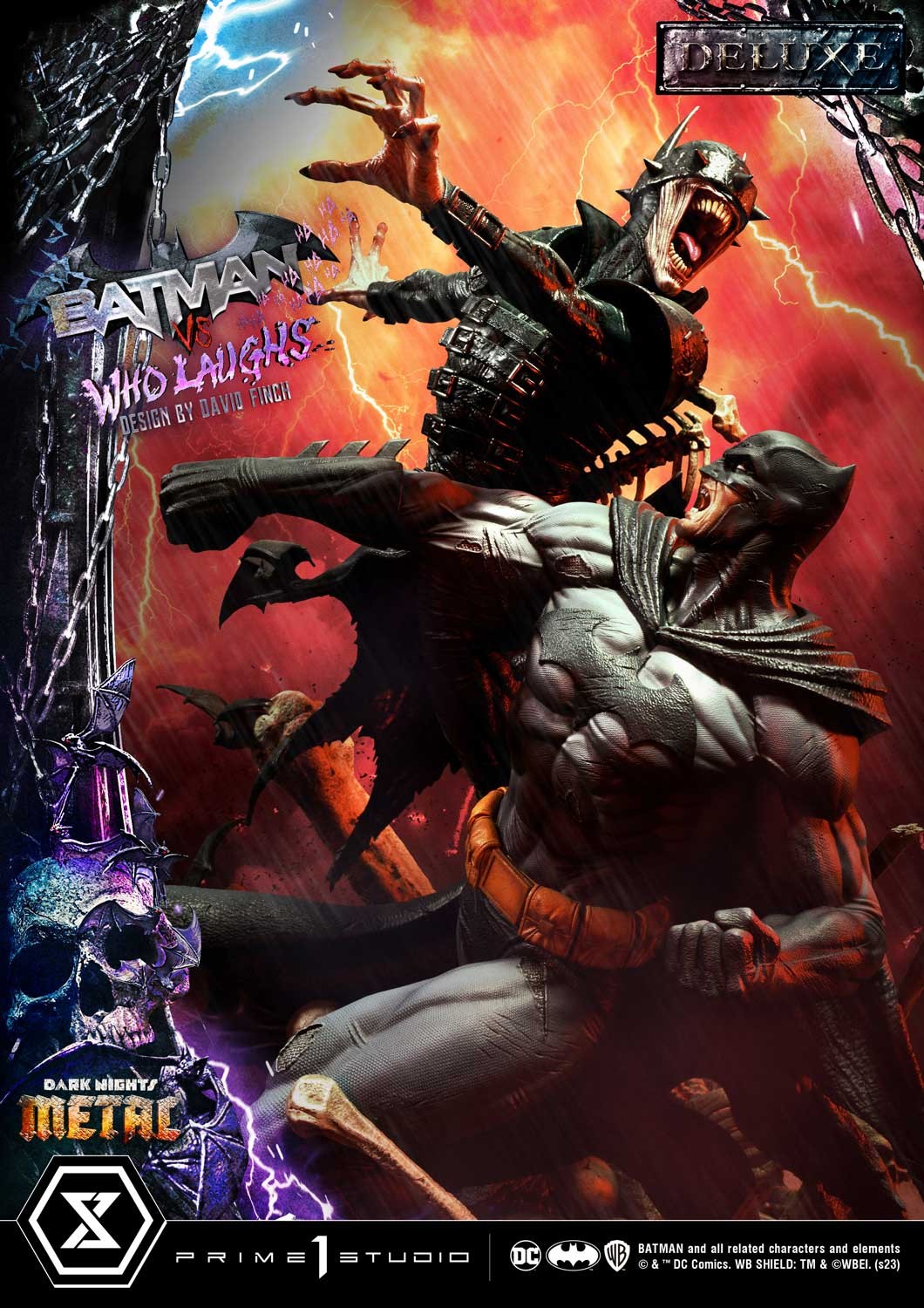 DC Comics Batman vs Batman Who Laughs (Deluxe Version) Quarter Scale Statue  (Prototype Shown) View 7