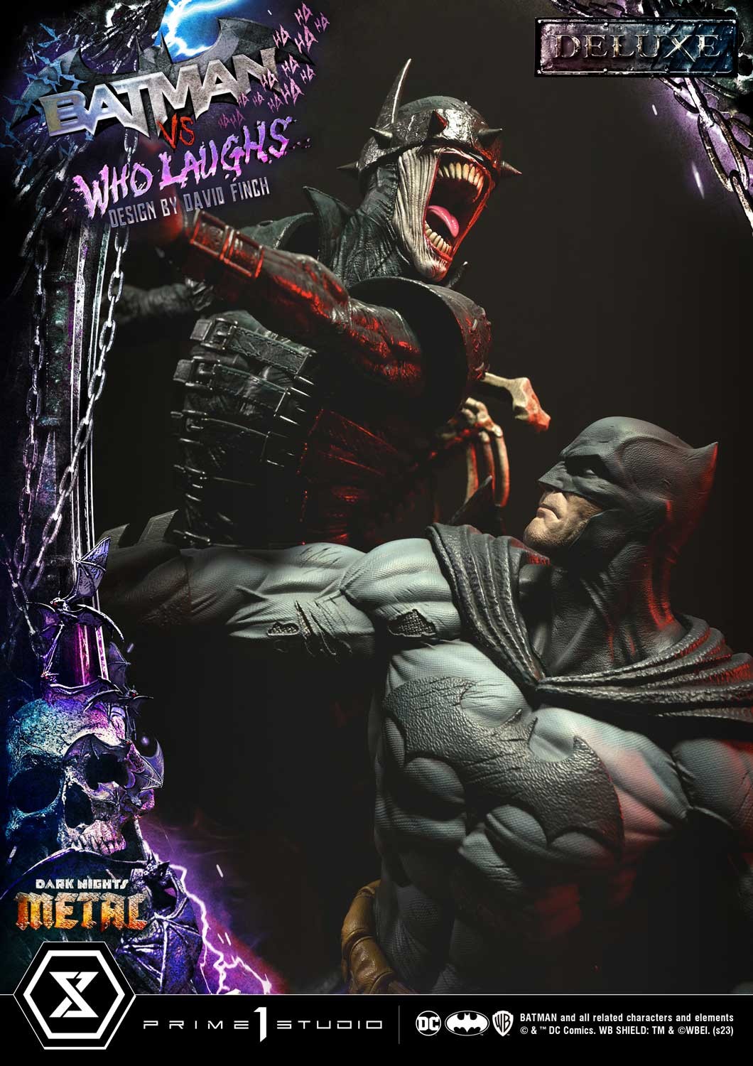 DC Comics Batman vs Batman Who Laughs (Deluxe Version) Quarter Scale Statue  (Prototype Shown) View 9