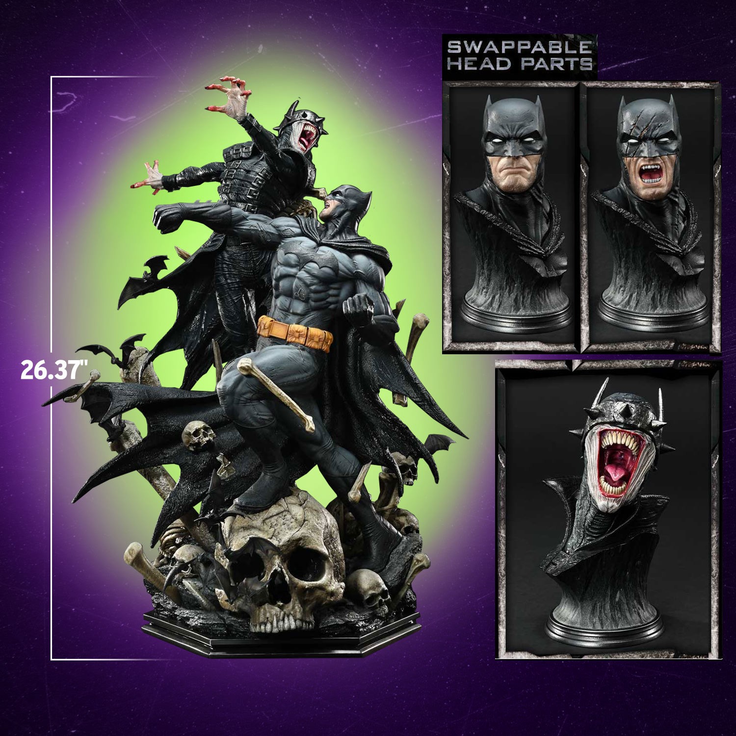 DC Comics Batman vs Batman Who Laughs (Deluxe Version) Quarter Scale Statue  (Prototype Shown) View 2