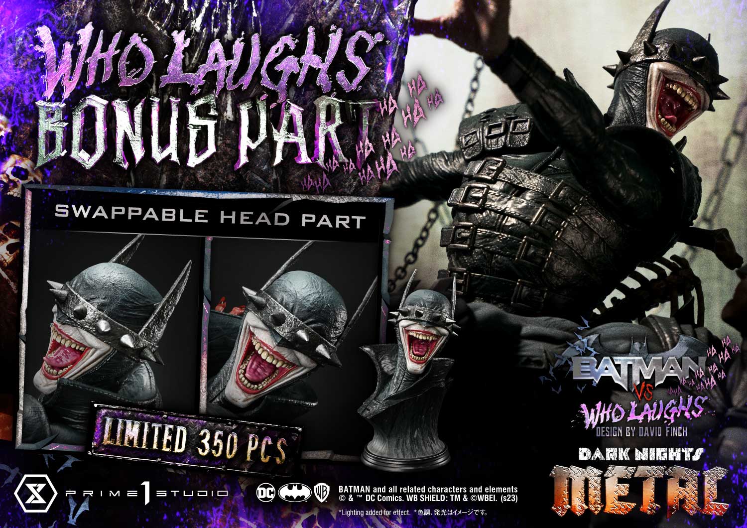 DC Comics Batman vs Batman Who Laughs (Deluxe Bonus Version) Quarter Scale Statue  (Prototype Shown) View 3
