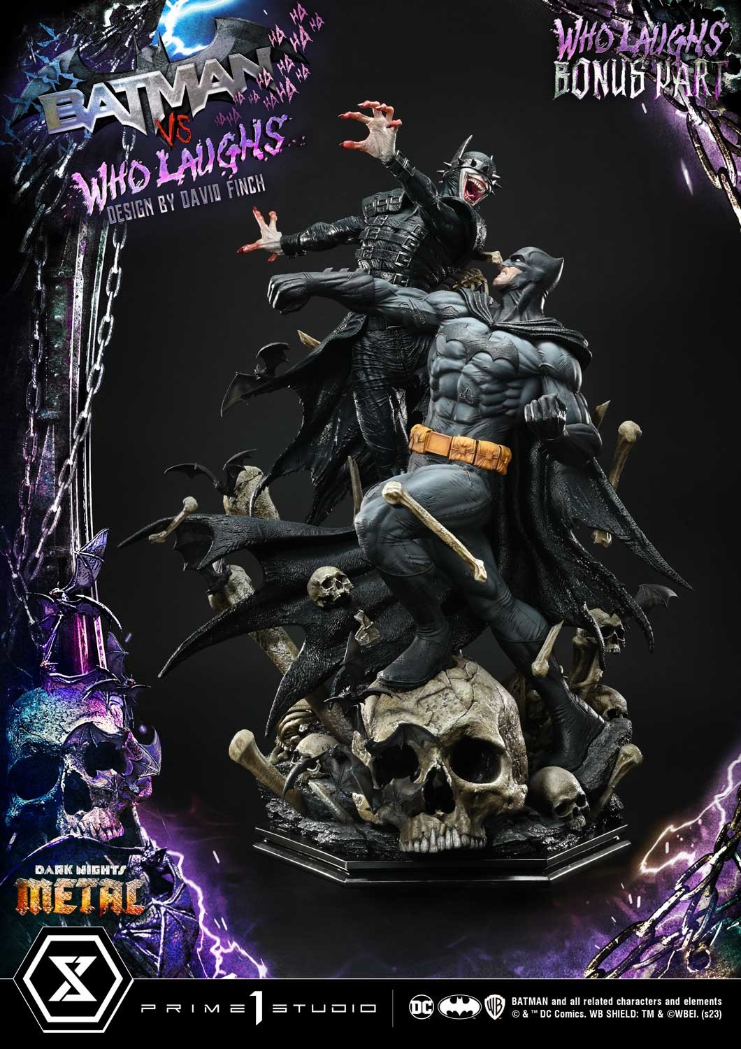 DC Comics Batman vs Batman Who Laughs (Deluxe Bonus Version) Quarter Scale Statue  (Prototype Shown) View 5