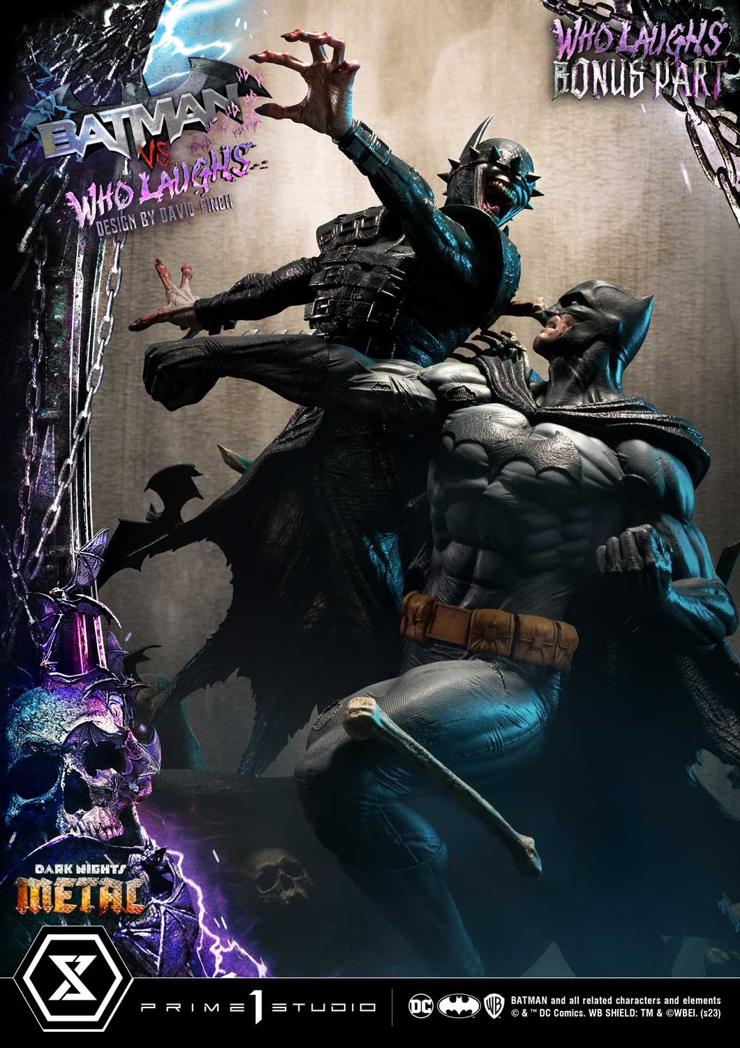 DC Comics Batman vs Batman Who Laughs (Deluxe Bonus Version) Quarter Scale Statue  (Prototype Shown) View 8