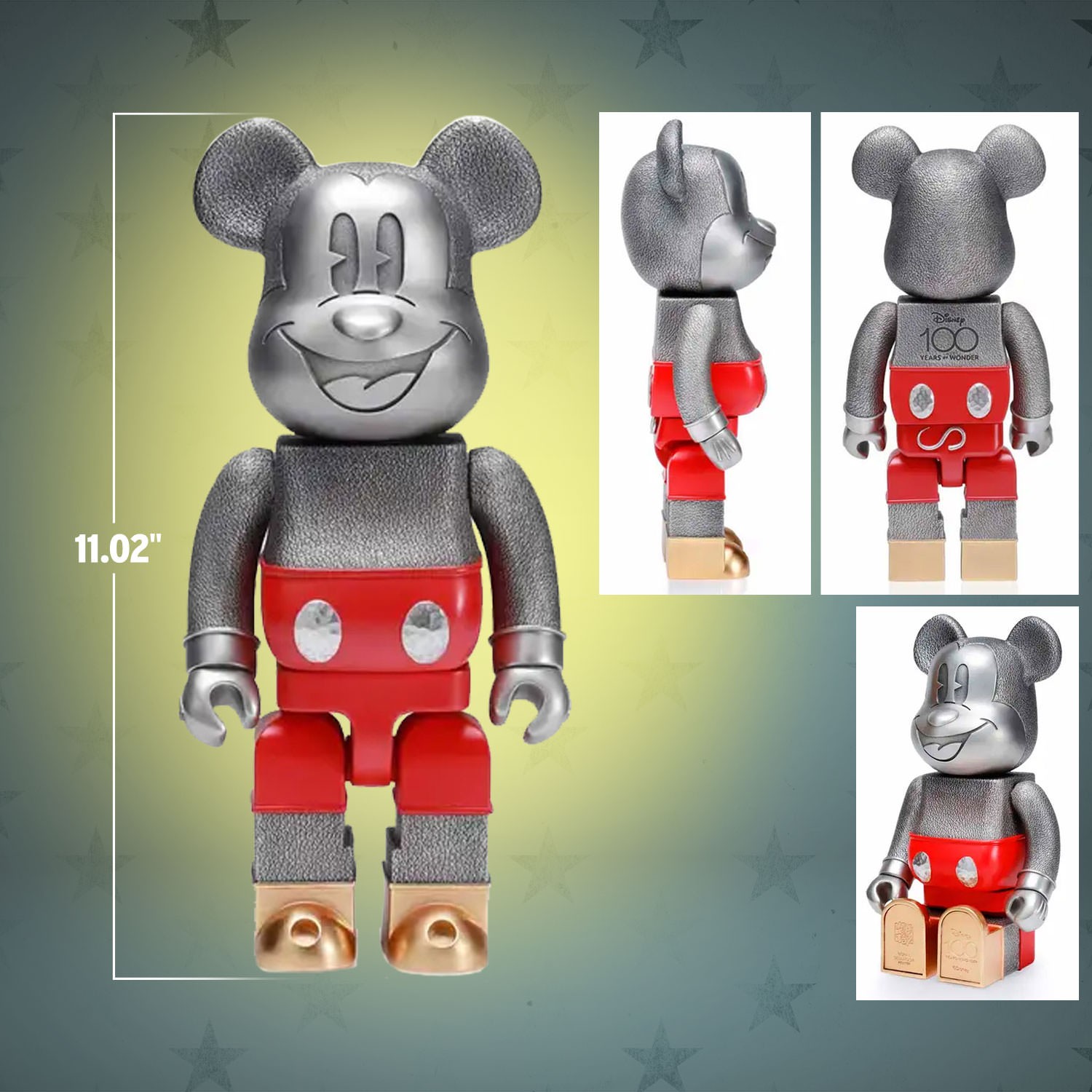 BE@RBRICK fragmentdesign MICKEY MOUSE BLUE Ver.100％ & 400