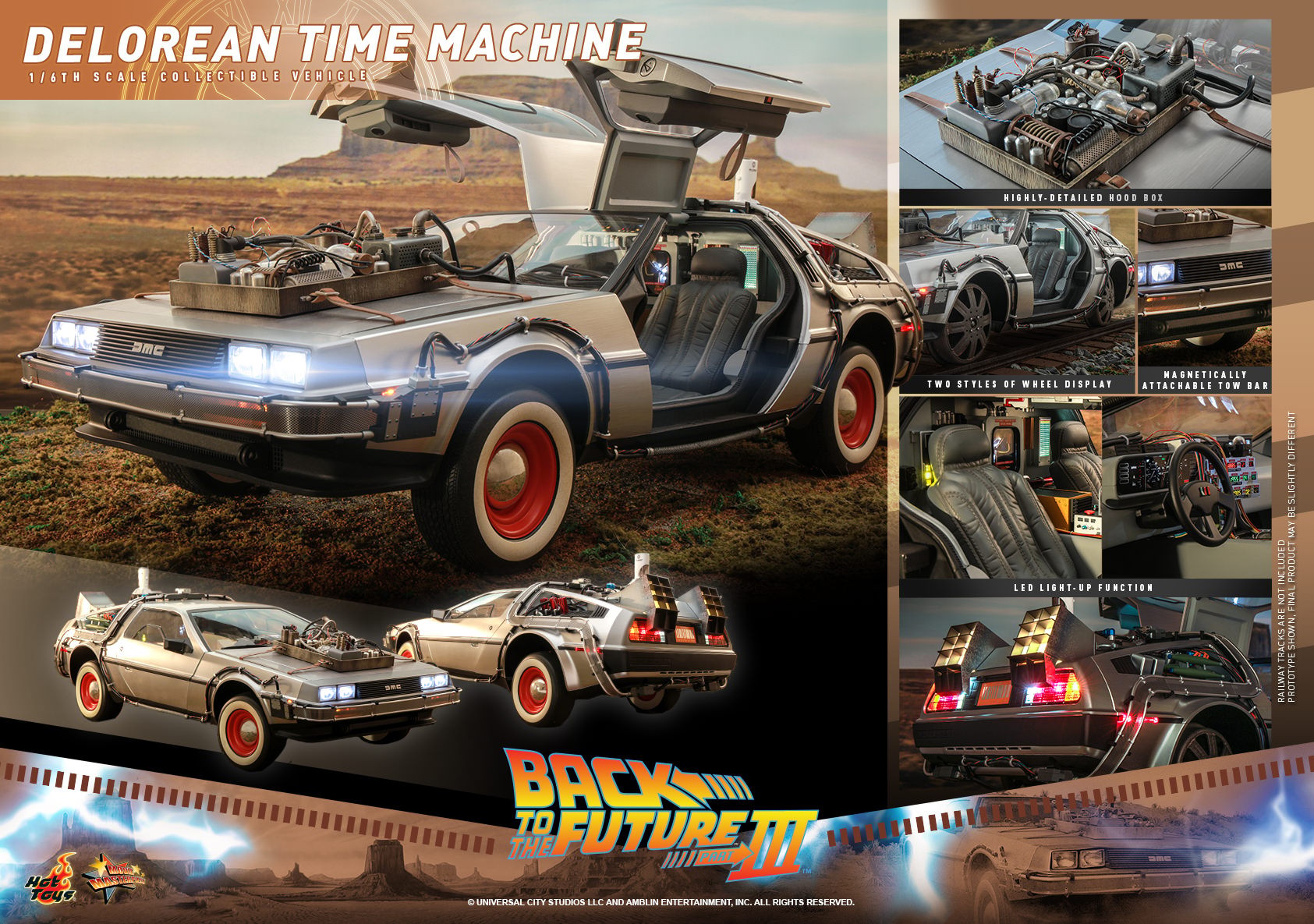 1/6デロリアンHotToys Hot Toys Back to the Future Part III 1:6 Scale DeLorean Time