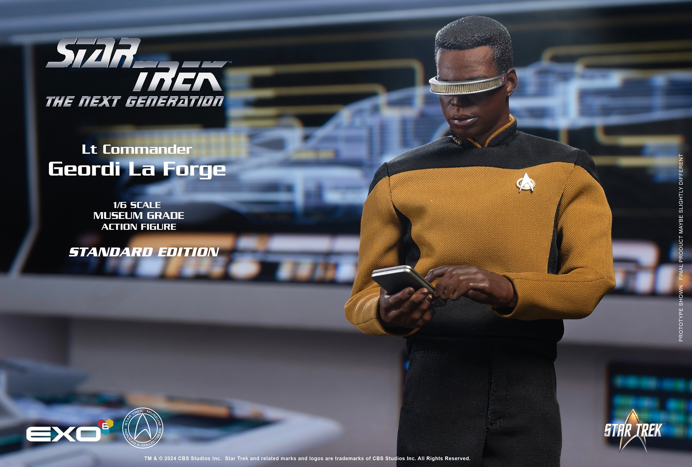 Star Trek Geordi La Forge (Standard Version) Sixth Scale Figure  (Prototype Shown) View 4