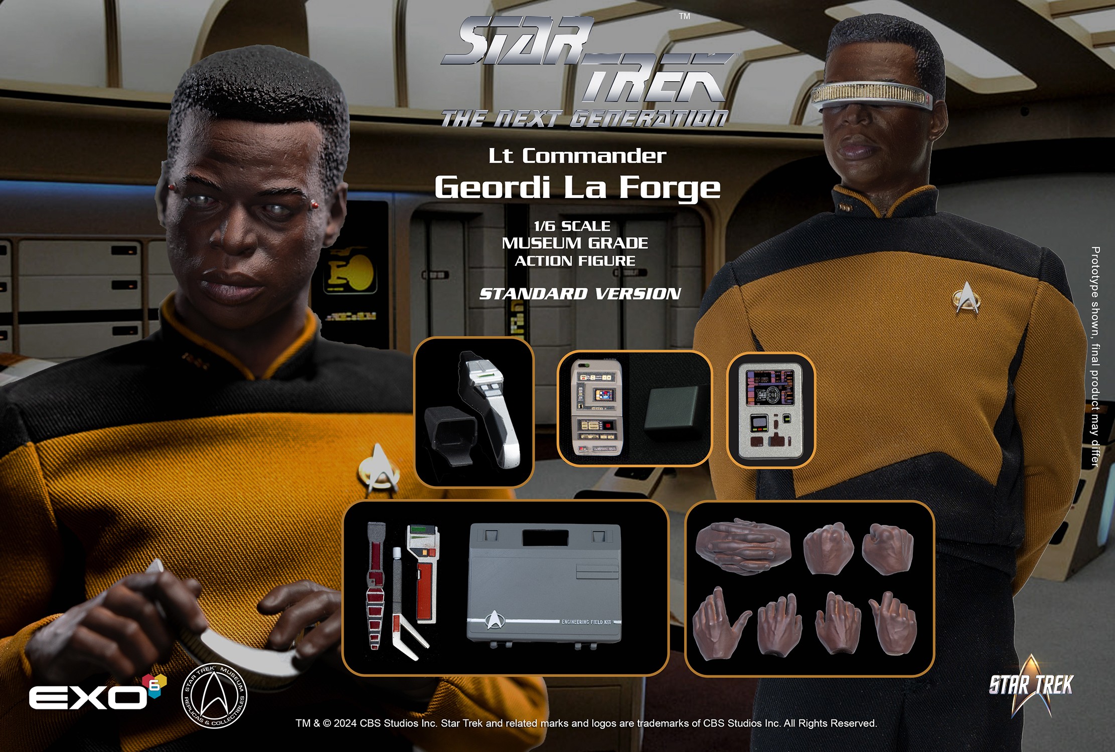 Star Trek Geordi La Forge (Standard Version) Sixth Scale Figure  (Prototype Shown) View 13