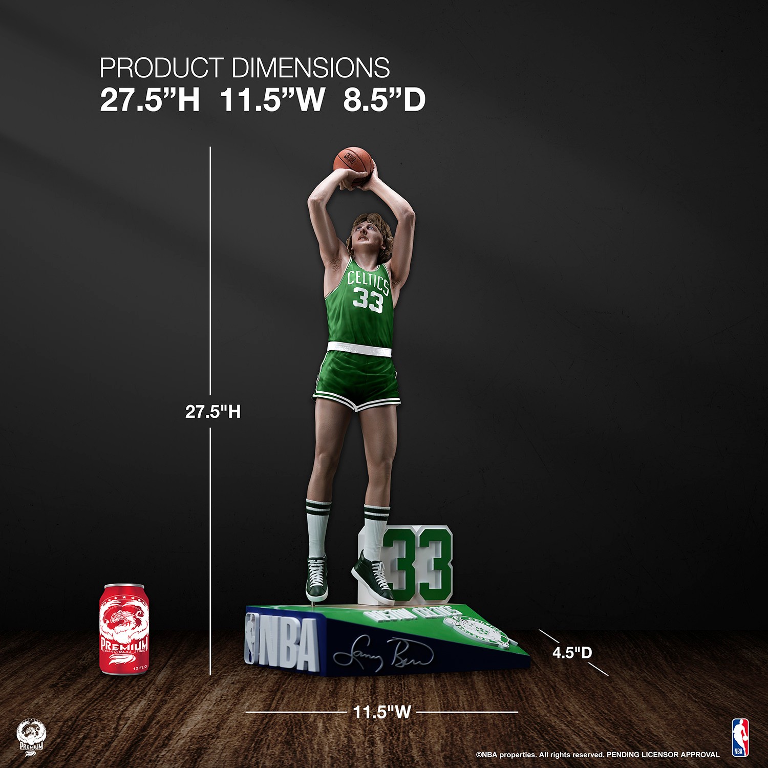 NBA Larry Bird Quarter Scale Statue  (Prototype Shown) View 3
