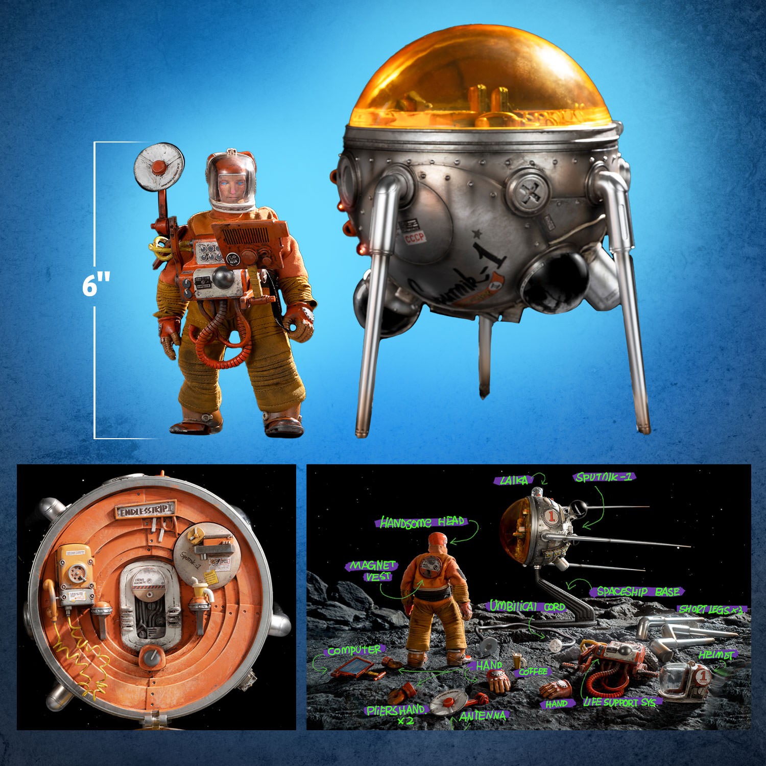 Astronaut and Sputnik 1 Collectible Set by Damtoys | Sideshow