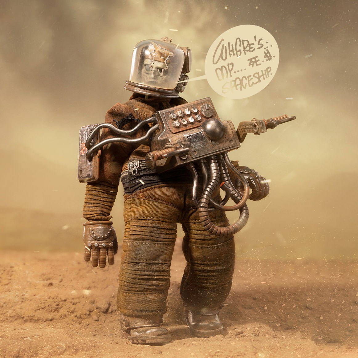 Coal Dog Zombie Astronaut Action Figure  (Prototype Shown) View 1