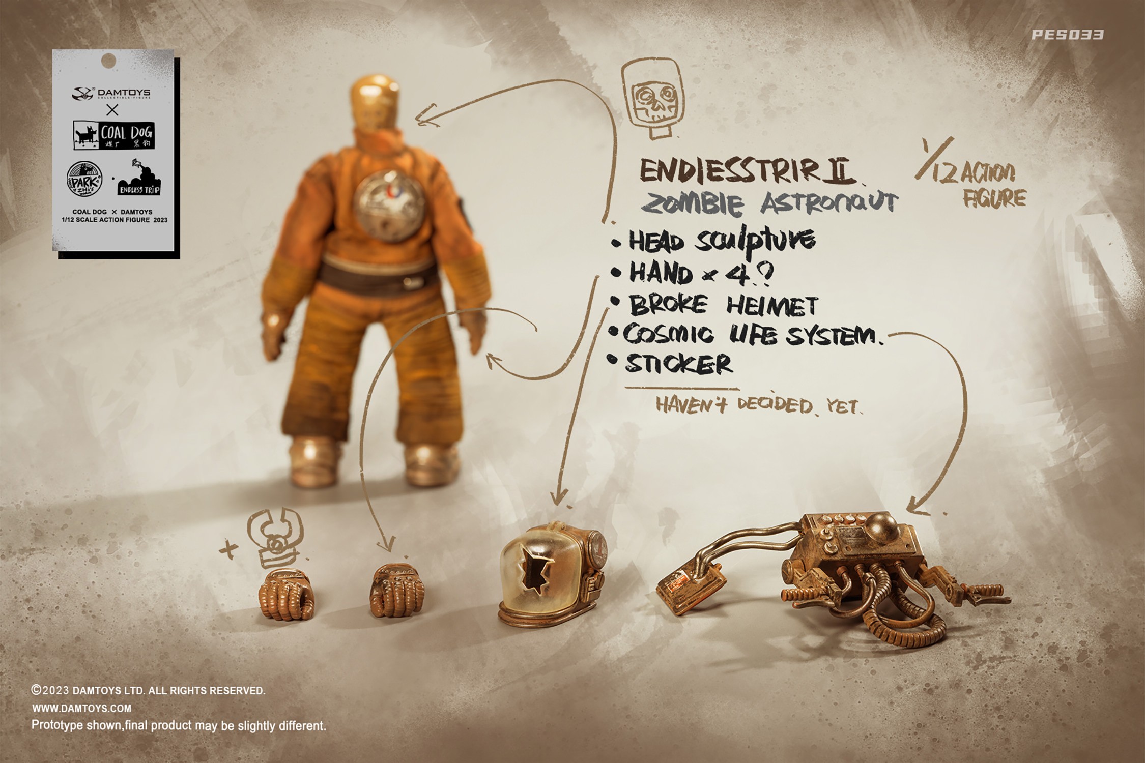 Coal Dog Zombie Astronaut Action Figure  (Prototype Shown) View 6