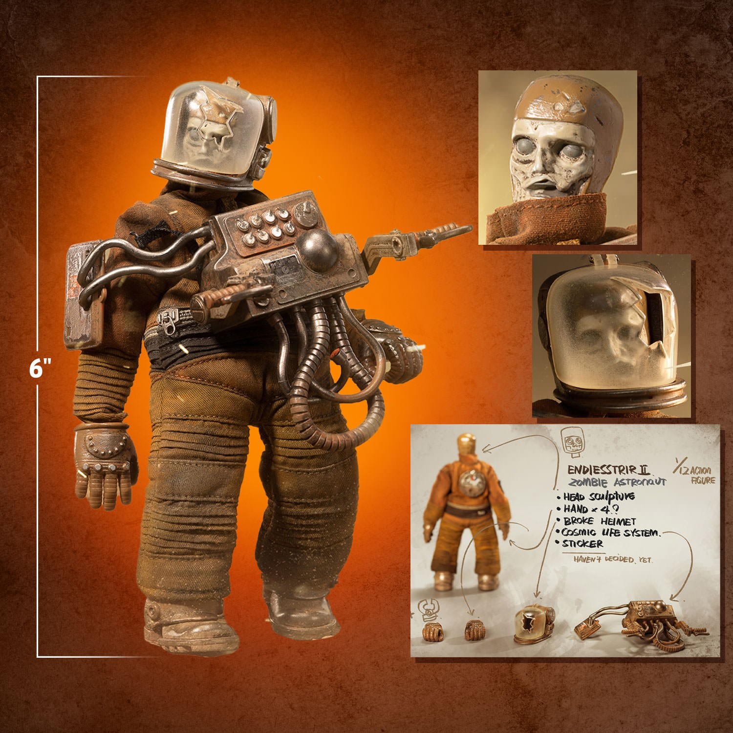 Coal Dog Zombie Astronaut Action Figure  (Prototype Shown) View 2
