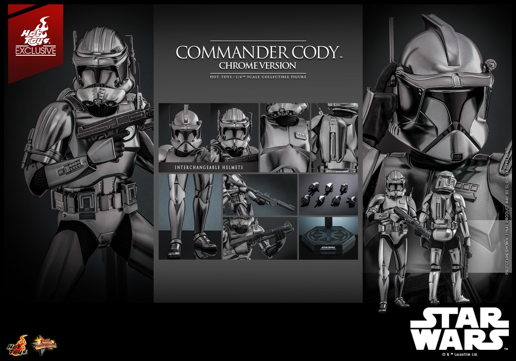 Star Wars Commander Cody™ (Chrome Version) Sixth Scale Figure  (Prototype Shown) View 18