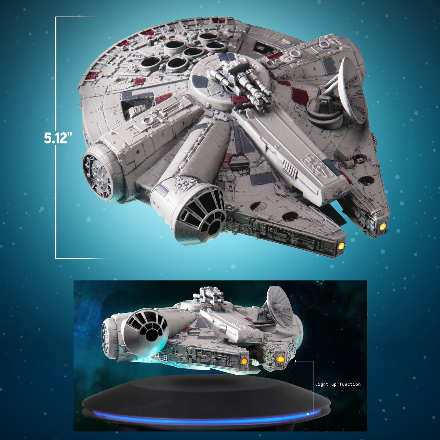 Star Wars Millennium Falcon Maglev Floating Collectible Figure  (Prototype Shown) View 2