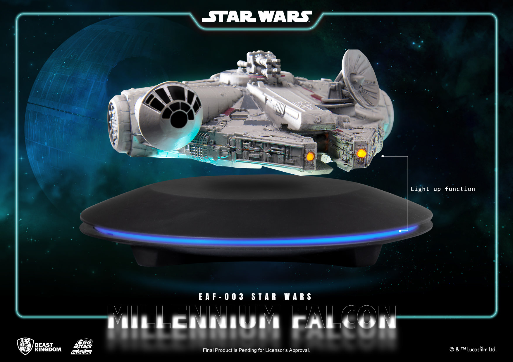 Millennium Falcon Floating Maglev (Electroplated Metallic Millennium Falcon Floating Maglev (Electroplated Metallic