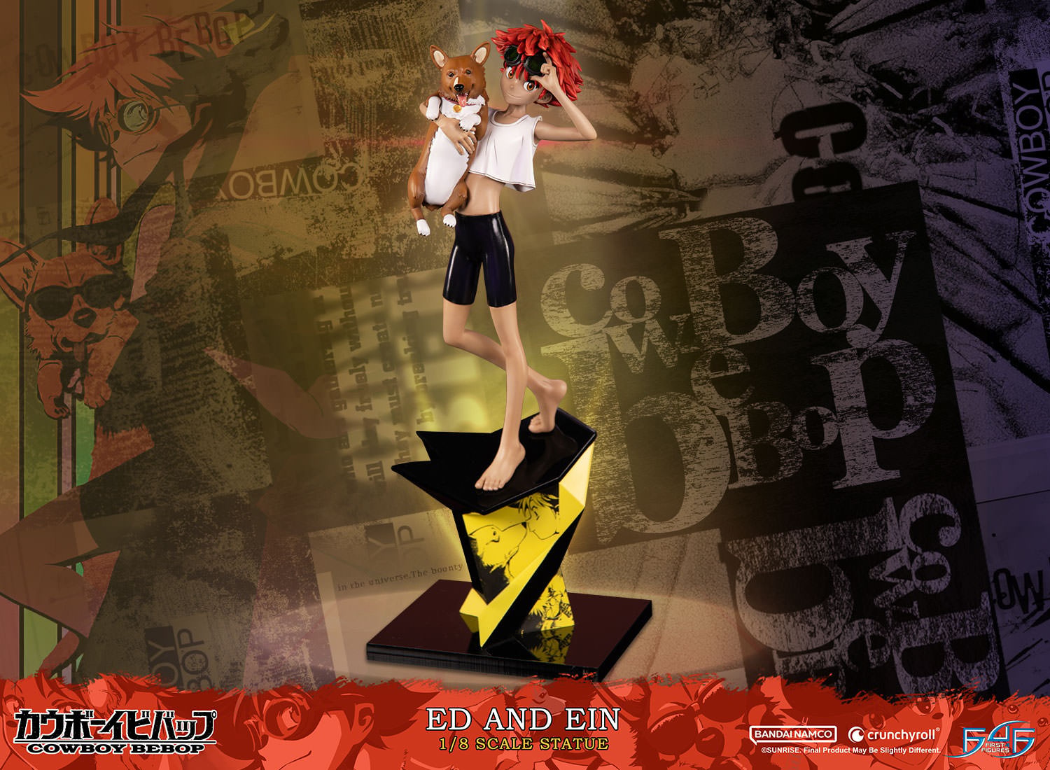 Statue Cowboy Bebop - Ed & Ein 1/4 Polystone - F4F - Neuve Sous Emballage