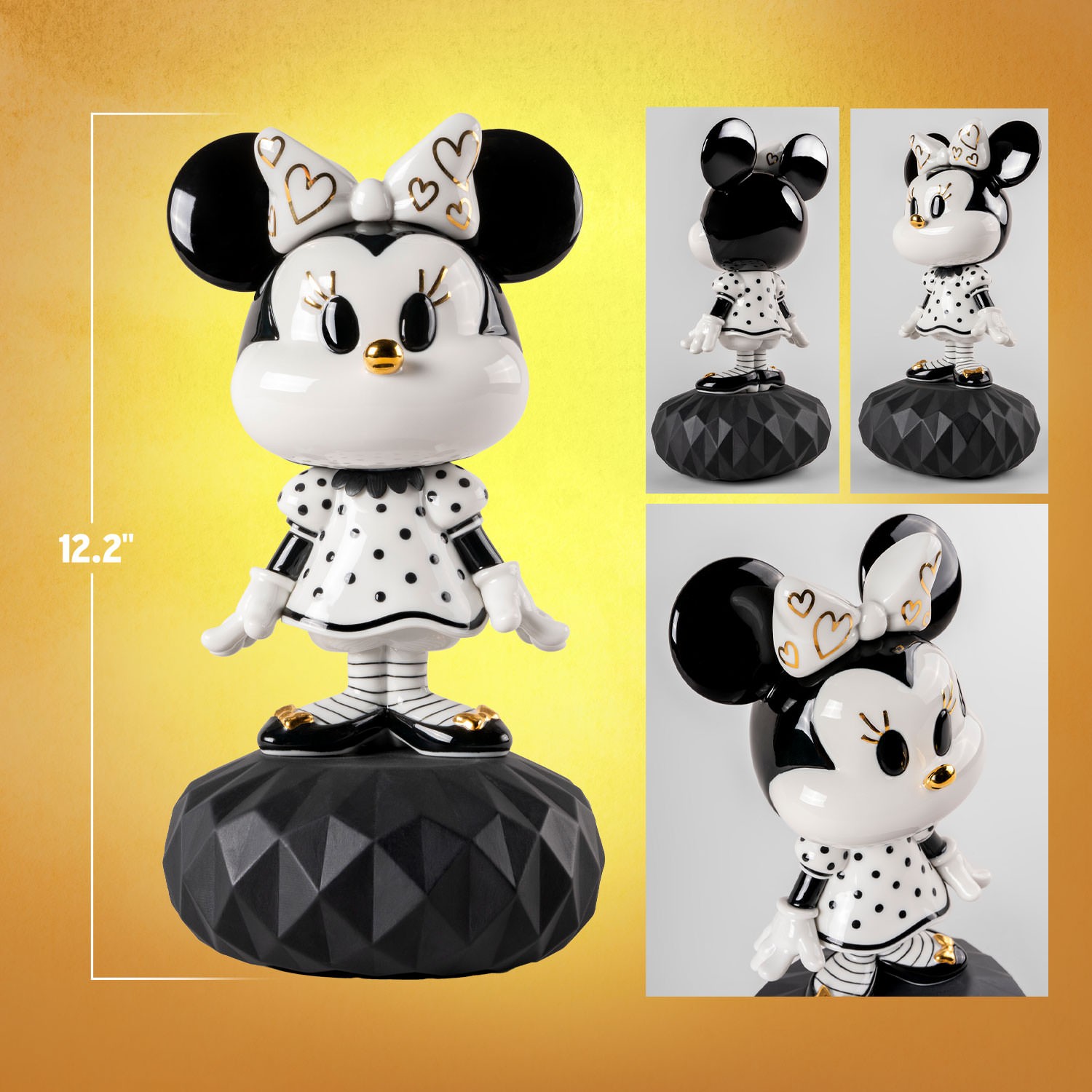 Disney Minnie Black & White Porcelain Statue  (Prototype Shown) View 2