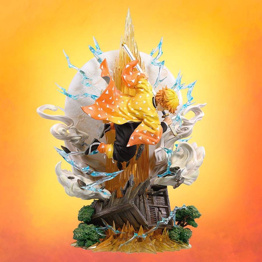 Demon Slayer Zenitsu Agatsuma: Thunder Breathing First Form Thunderclap and Flash Statues  (Prototype Shown) View 1