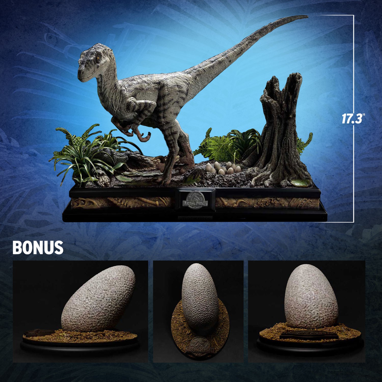 Jurassic Park Velociraptor Female Bonus Version Statues  (Prototype Shown) View 2
