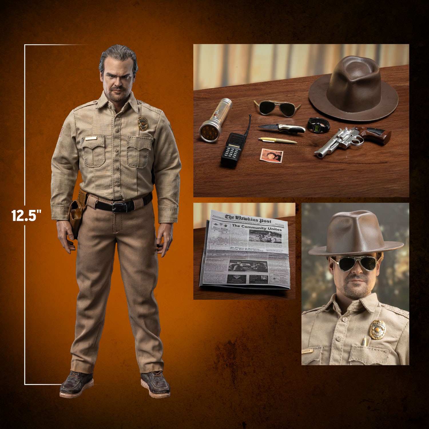 Stranger Things Jim Hopper (Season 1) Sixth Scale Figure  (Prototype Shown) View 2