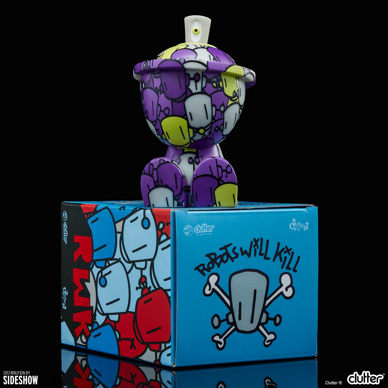 Clutter Studios Chris RWK (Purple GID) Canbot Collectible Figure  (Prototype Shown) View 4