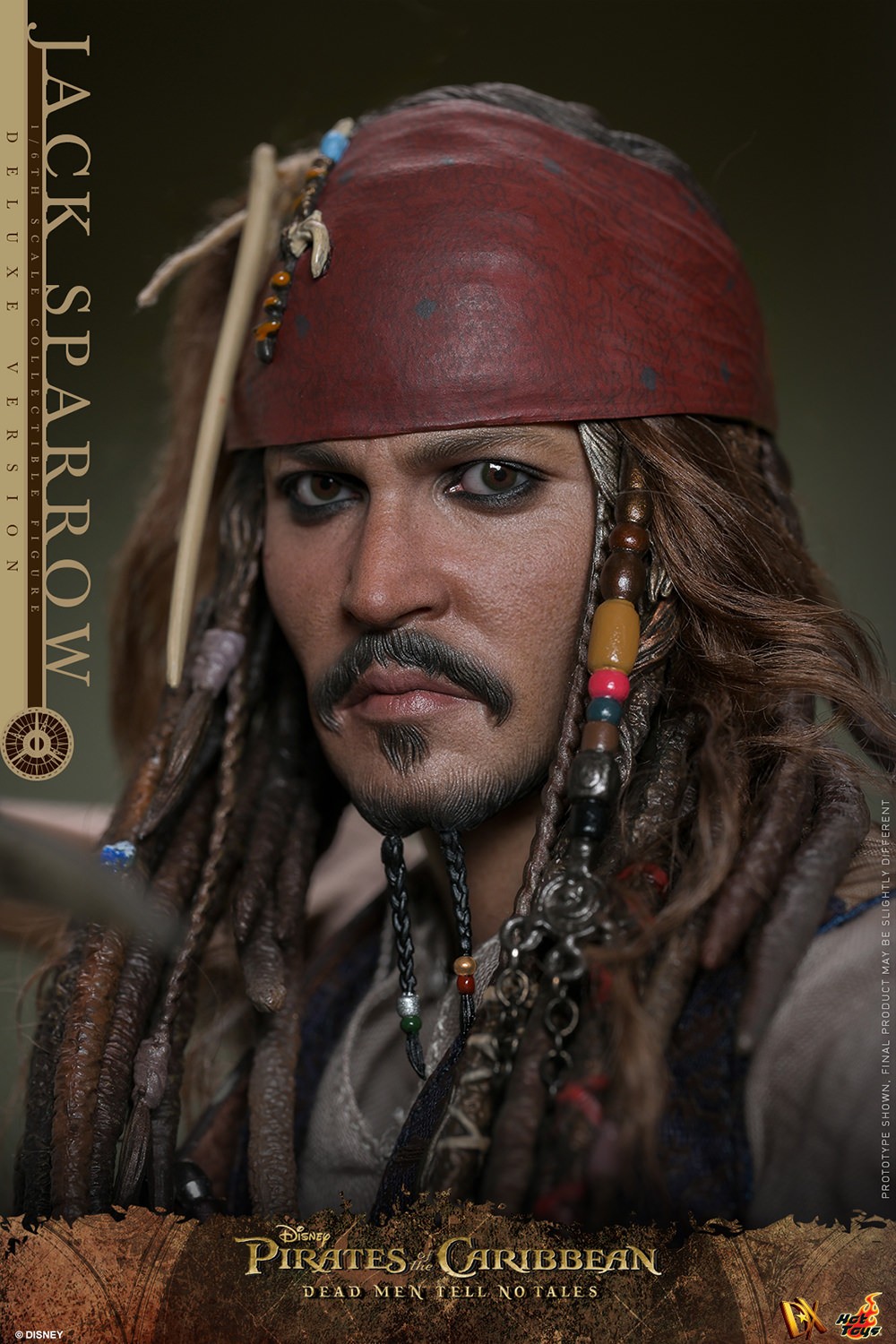 Close-up portrait of Jack Sparrow (Deluxe Version) featuring his red bandana and a serious expression. (Prototype Shown) View 9
