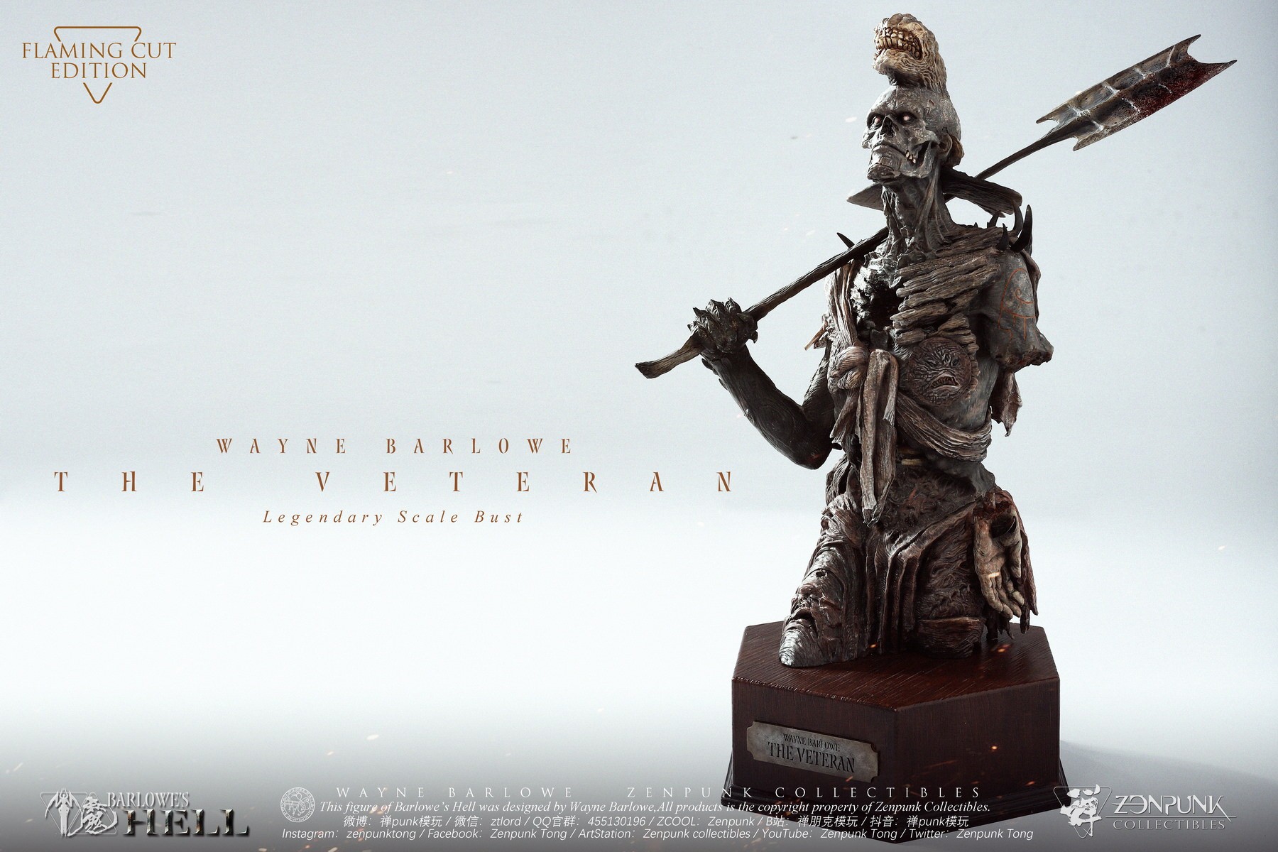 Zenpunk Collectibles The Veteran (Flaming Cut Edition) Legendary Scale™ Bust  (Prototype Shown) View 11