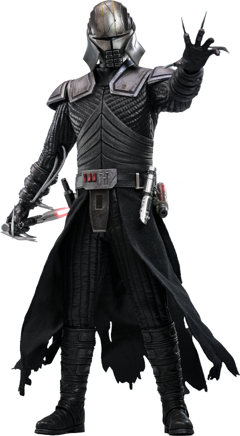 Full-body shot of Lord Starkiller™ posing dynamically, gesturing outward with his left hand while gripping a reversed lightsaber in his right hand. Exclusive Edition (Prototype Shown) View 20
