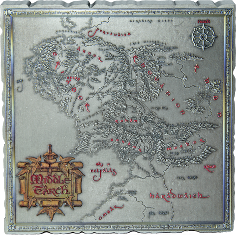 The Lord of the Rings Middle Earth Map 5oz Silver Coin Silver Collectible  (Prototype Shown) View 8