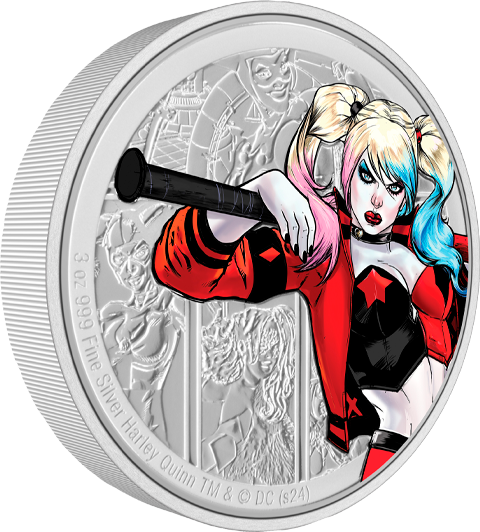 Harley Quinn 3oz Silver Coin (Prototype Shown) View 7