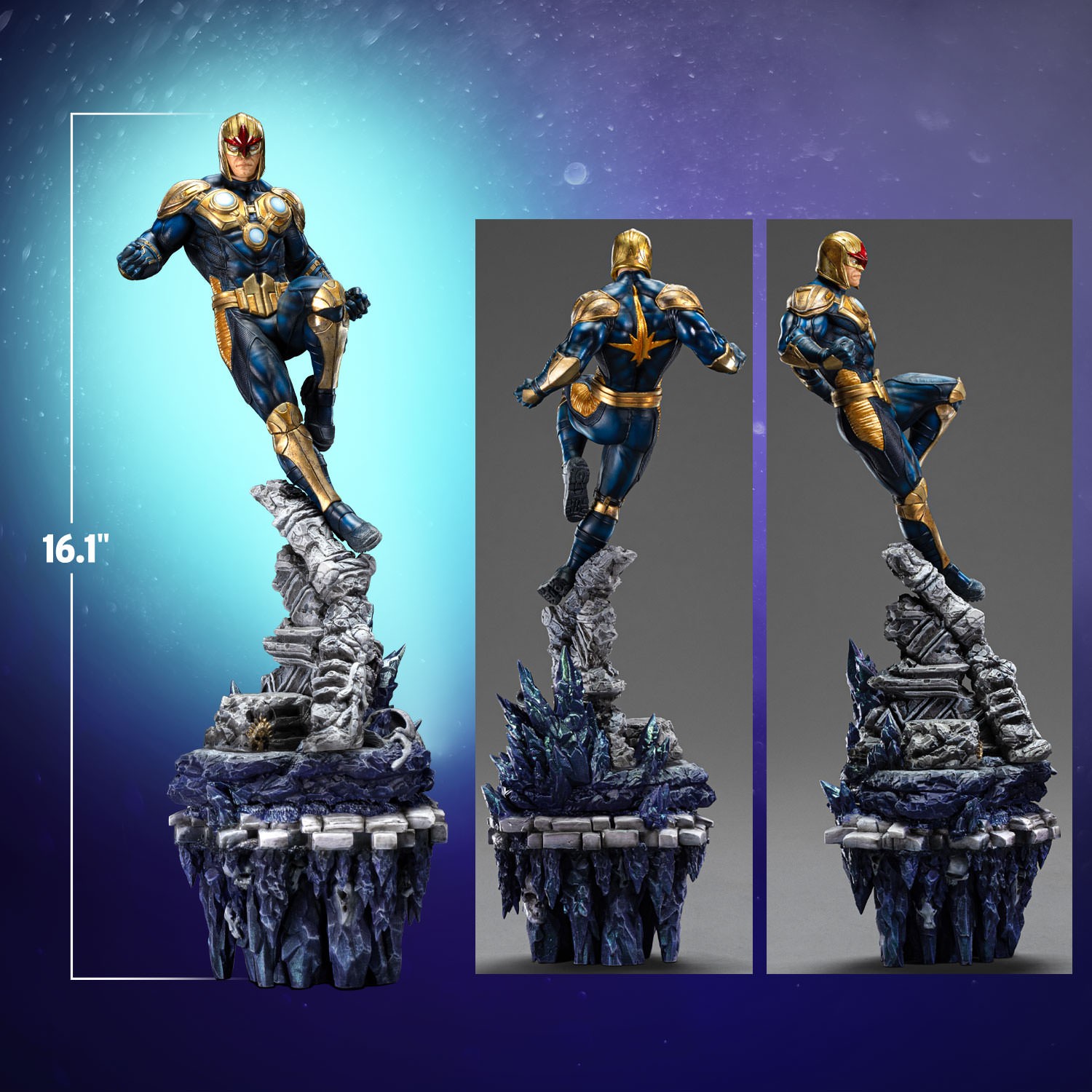 Marvel Nova Deluxe 1:10 Scale Statue  (Prototype Shown) View 2