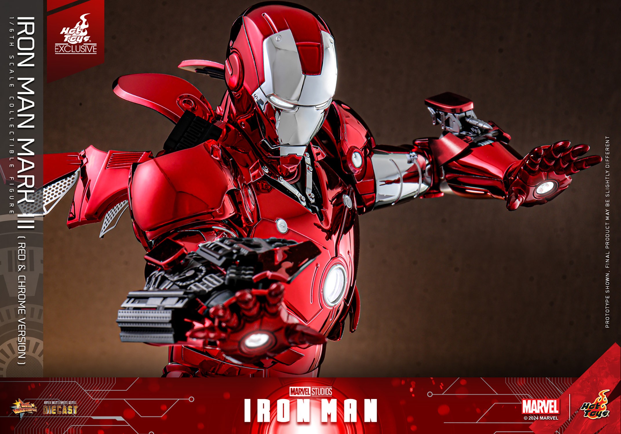 Iron Man Mark III (Red & Chrome Version) Sixth Scale Figure Iron Man Mark III (Red & Chrome Version) Sixth Scale Figure