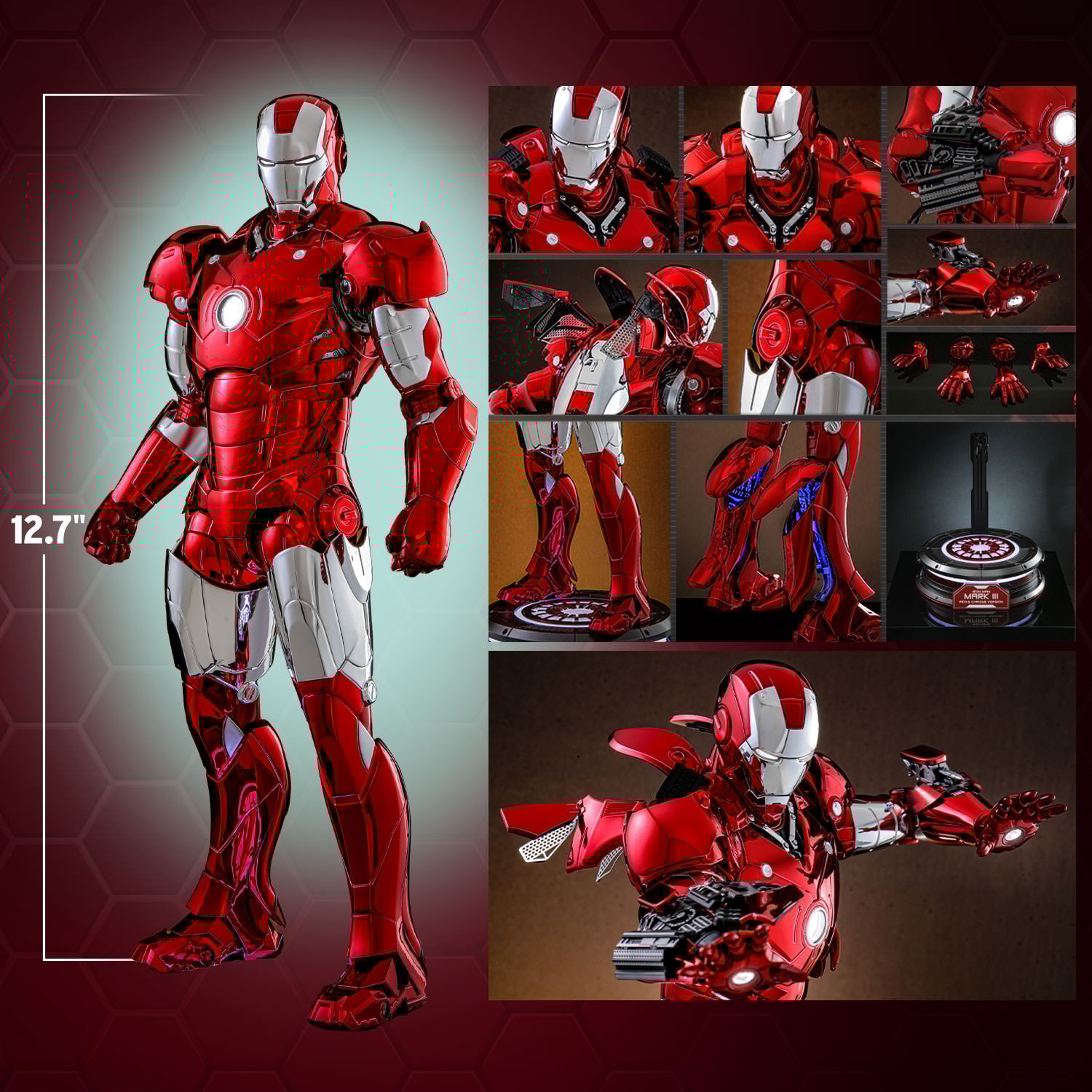 優れた品質 Iron Man Mark III (Red & Chrome Version) Sixth Scale Figure その他