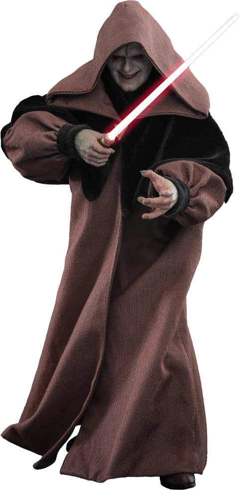 A figure of Darth Sidius from Star Wars, dressed in a dark robe and wielding a red lightsaber. Collector Edition (Prototype Shown) View 20