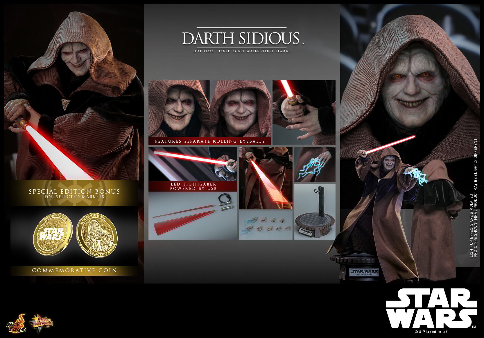 ホットトイズ TMS102 ダース・シディアス 1/6Darth Sidious Darth Sidious™ Sixth Scale Figure by Hot Toys | Sideshow