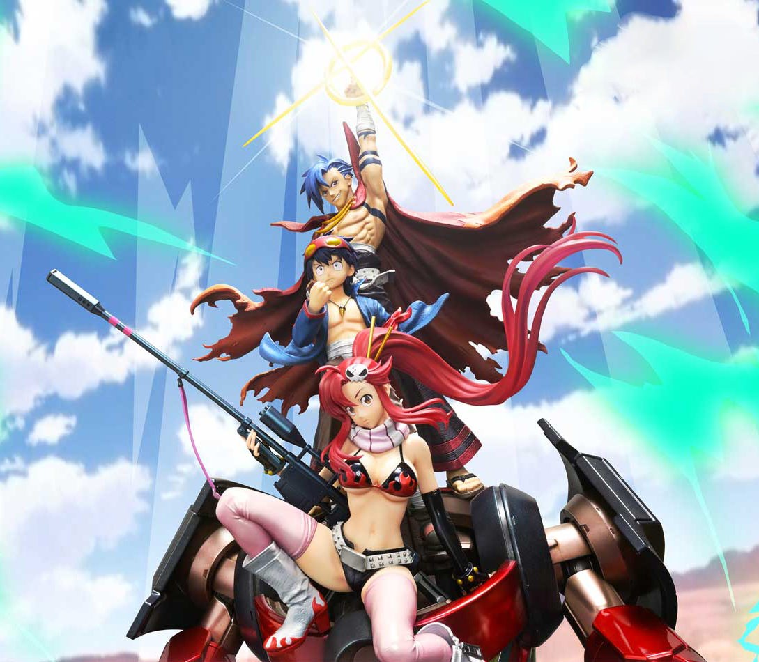Tengen Toppa Gurren Lagann Kamina, Simon & Yoko with Lagann Quarter Scale Statue  (Prototype Shown) View 5
