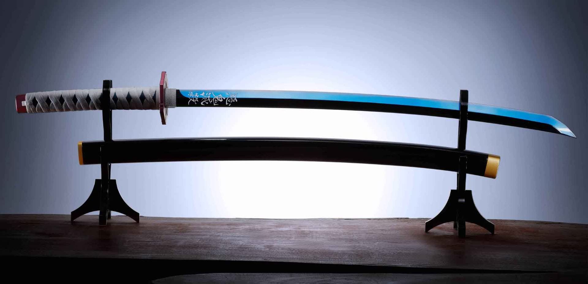 Demon Slayer Nichirin Sword (Giyu Tomioka) Prop Replica  (Prototype Shown) View 7