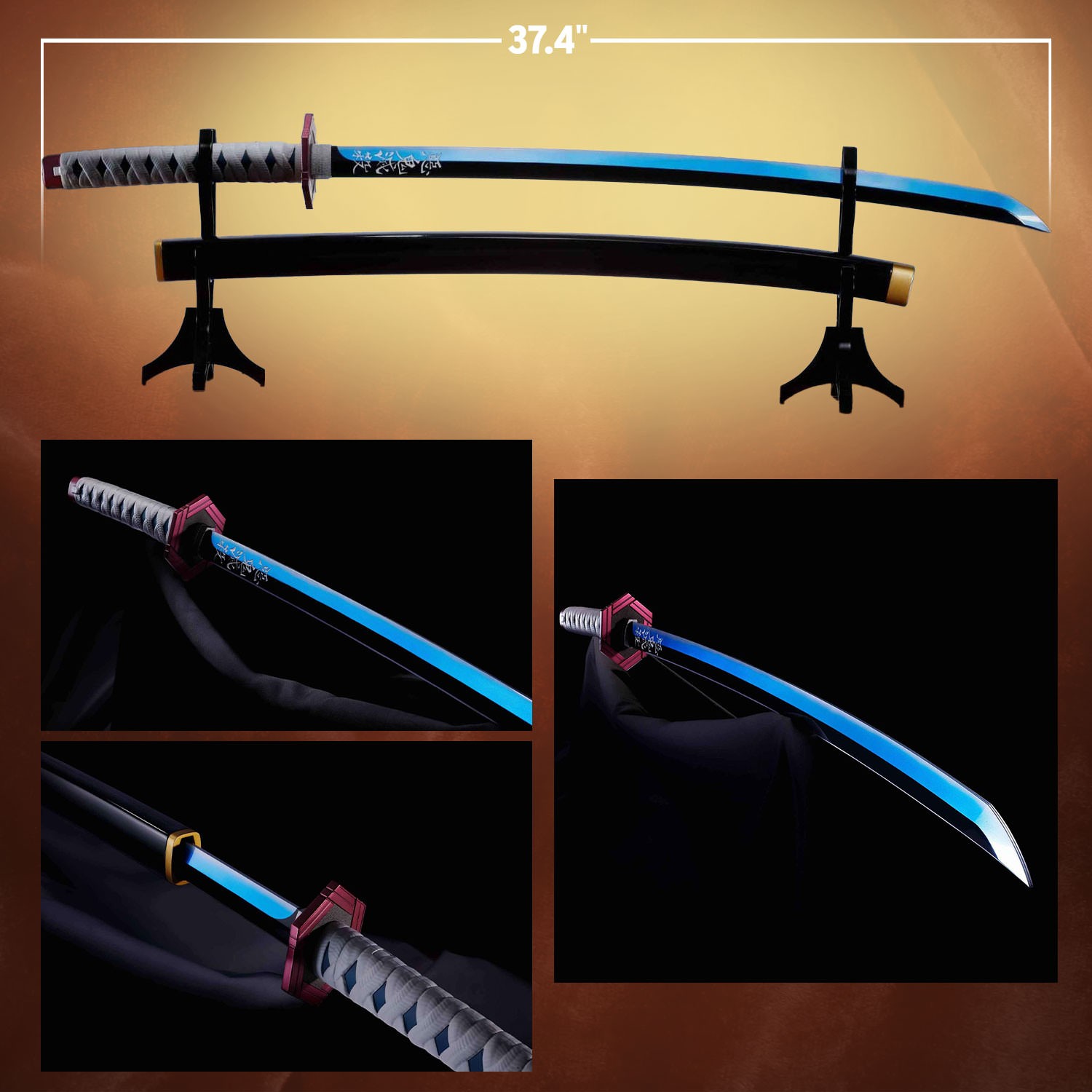 Demon Slayer Nichirin Sword (Giyu Tomioka) Prop Replica  (Prototype Shown) View 2