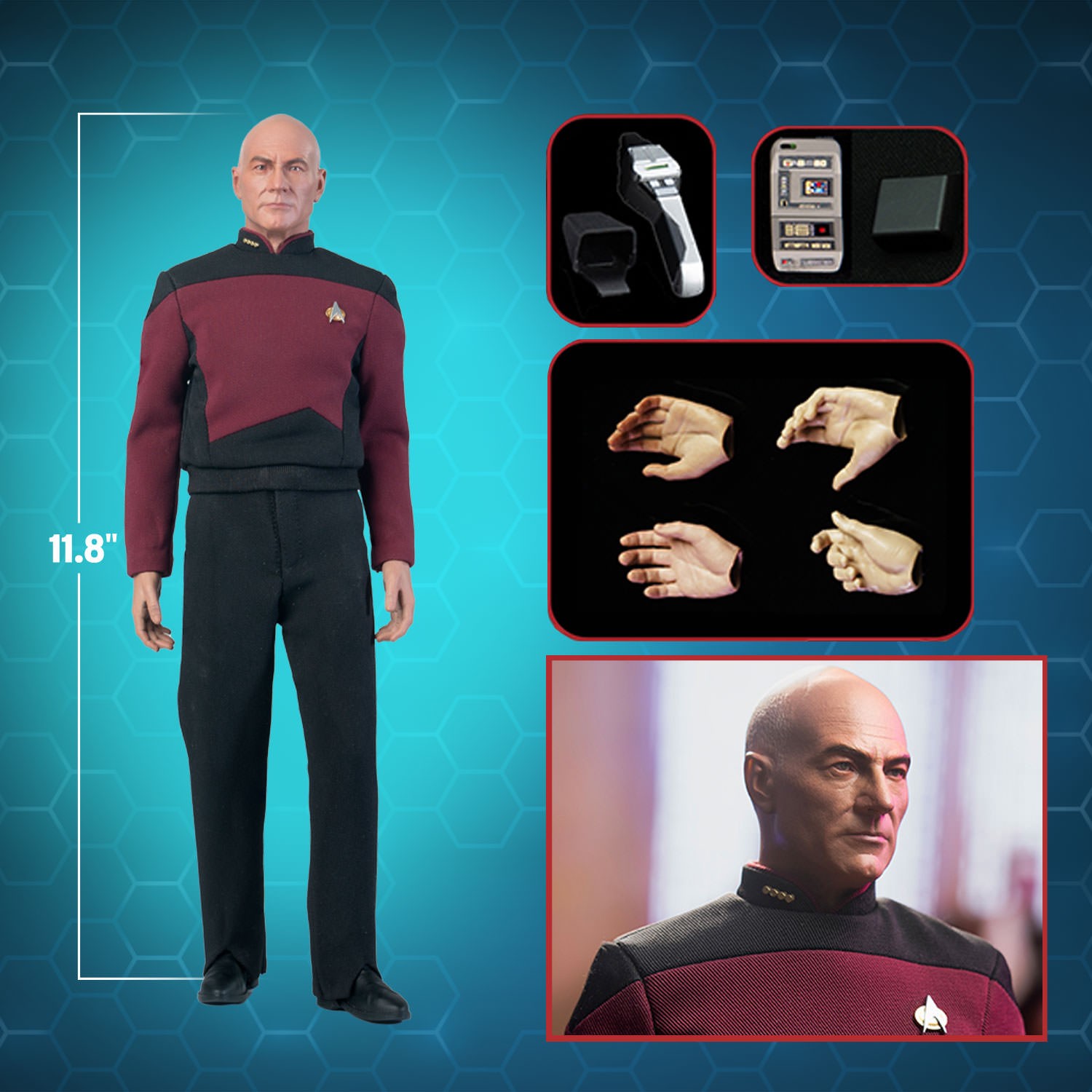 Star Trek Captain Jean-Luc Picard (Essential Duty Uniform) Sixth Scale Figure  (Prototype Shown) View 2