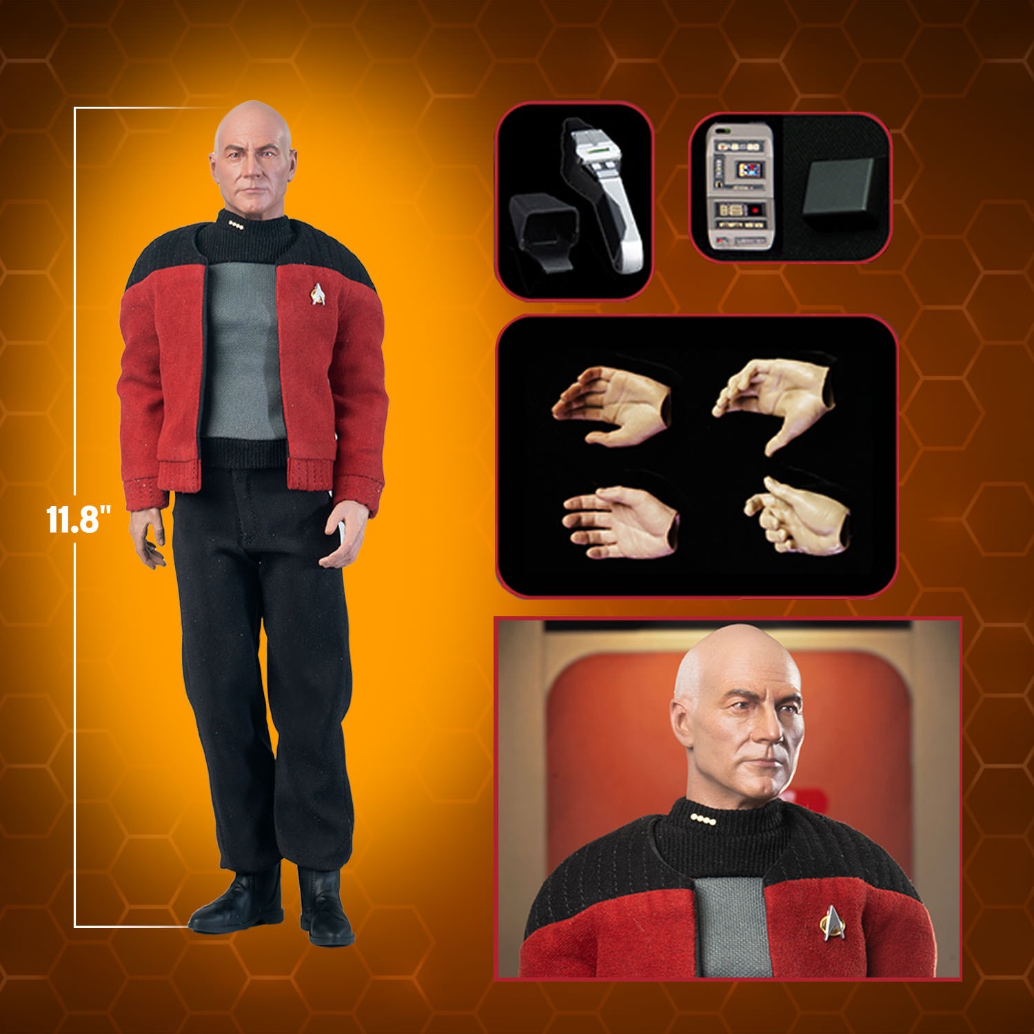 Star Trek Captain Jean-Luc Picard (Essential Darmok Uniform) Sixth Scale Figure  (Prototype Shown) View 2
