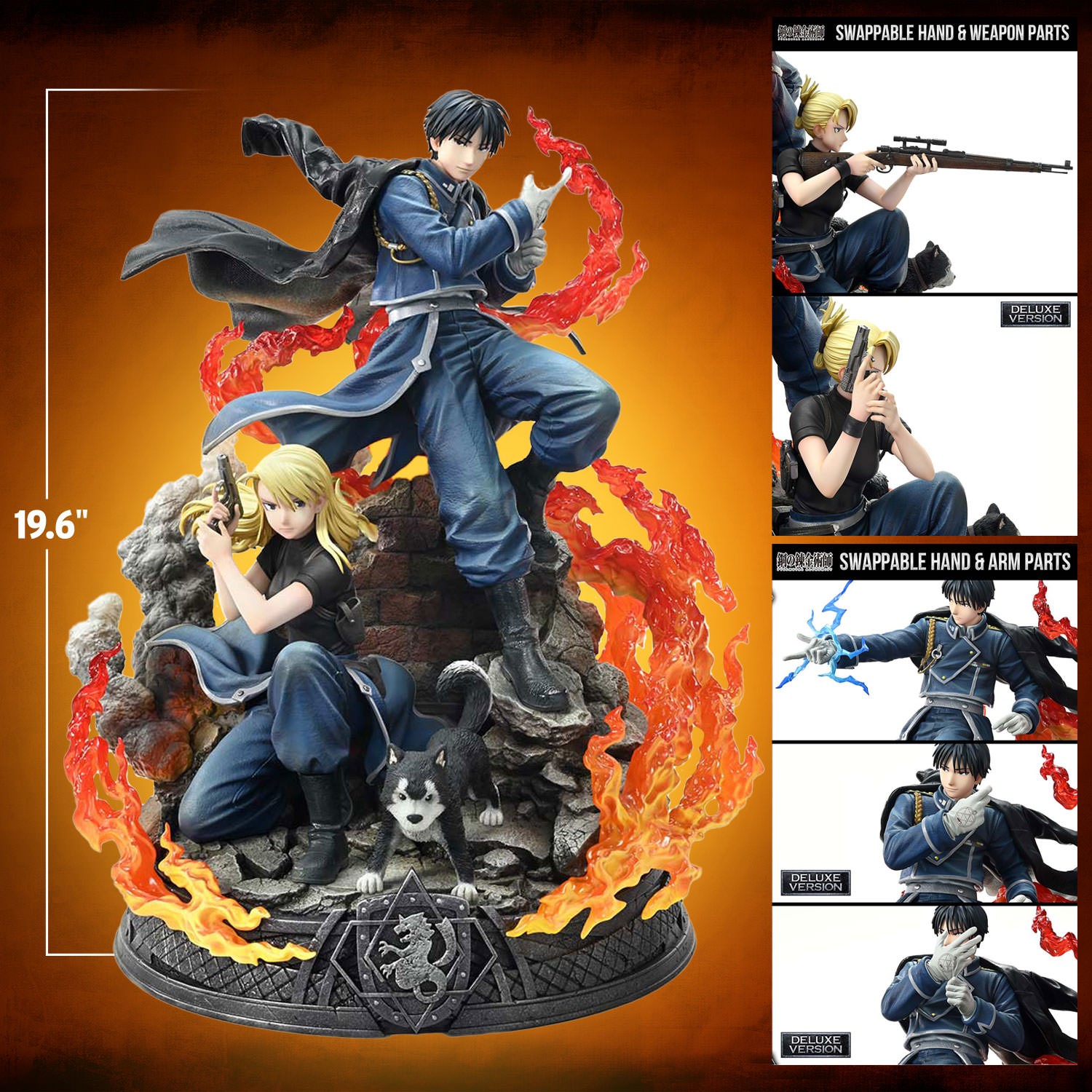 Fullmetal Alchemist Roy Mustang & Riza Hawkeye (Deluxe Bonus Version) Statues  (Prototype Shown) View 2