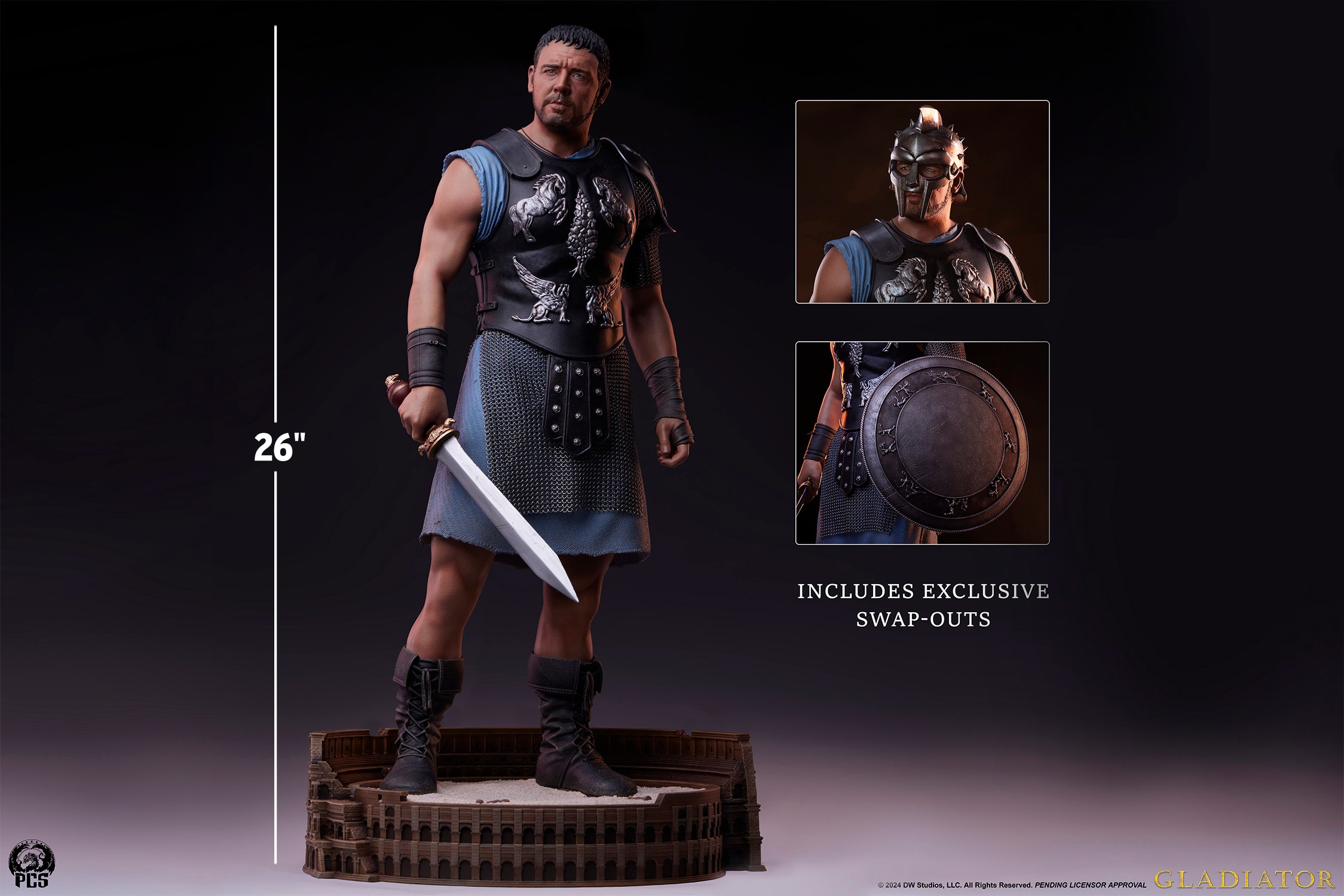 Gladiator Maximus 1:3 Scale Statue  (Prototype Shown) View 2