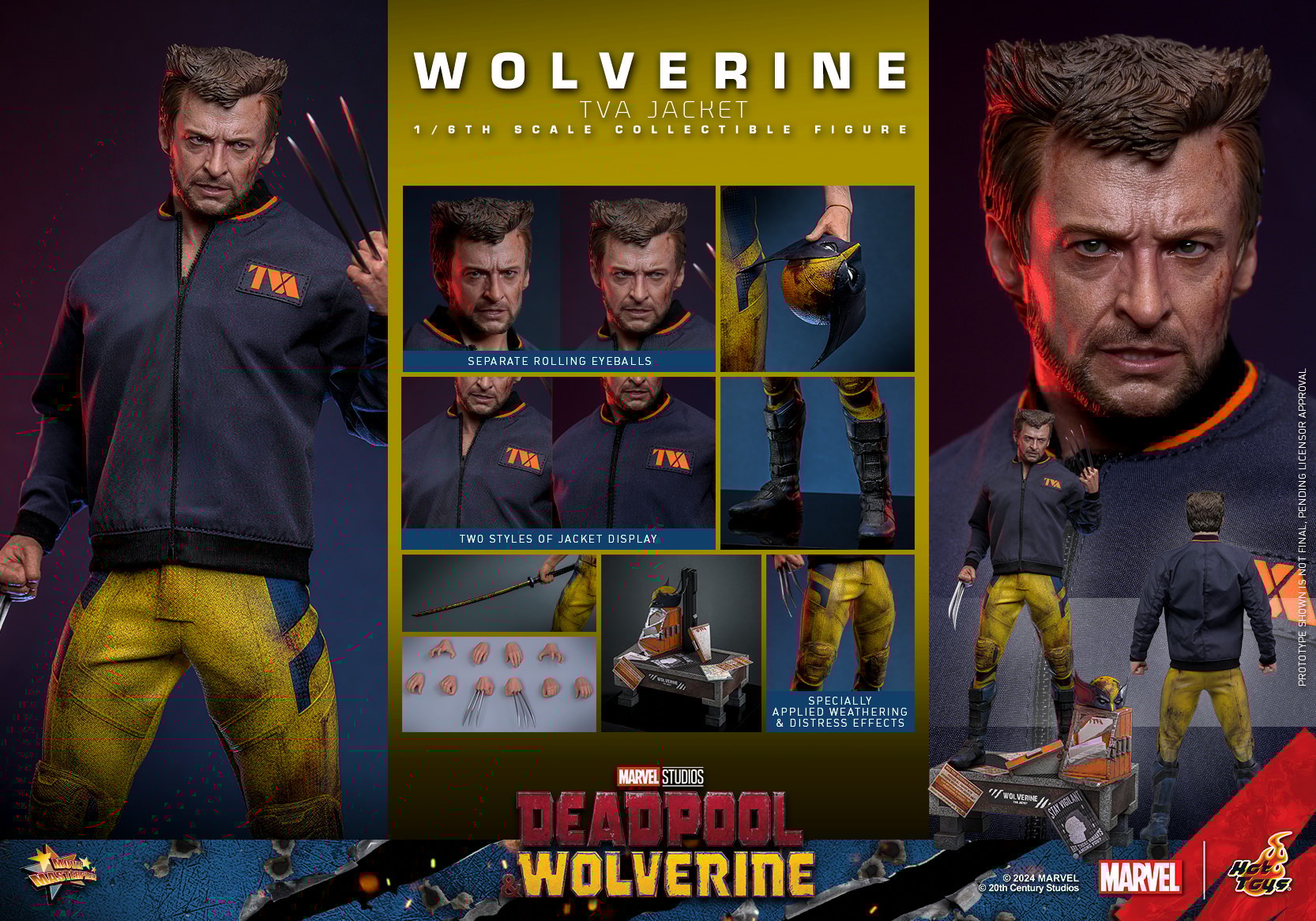detalhes-wolverine-hot-toys-jaqueta-tva Detalhes do rosto e jaqueta da figura do Wolverine Hot Toys