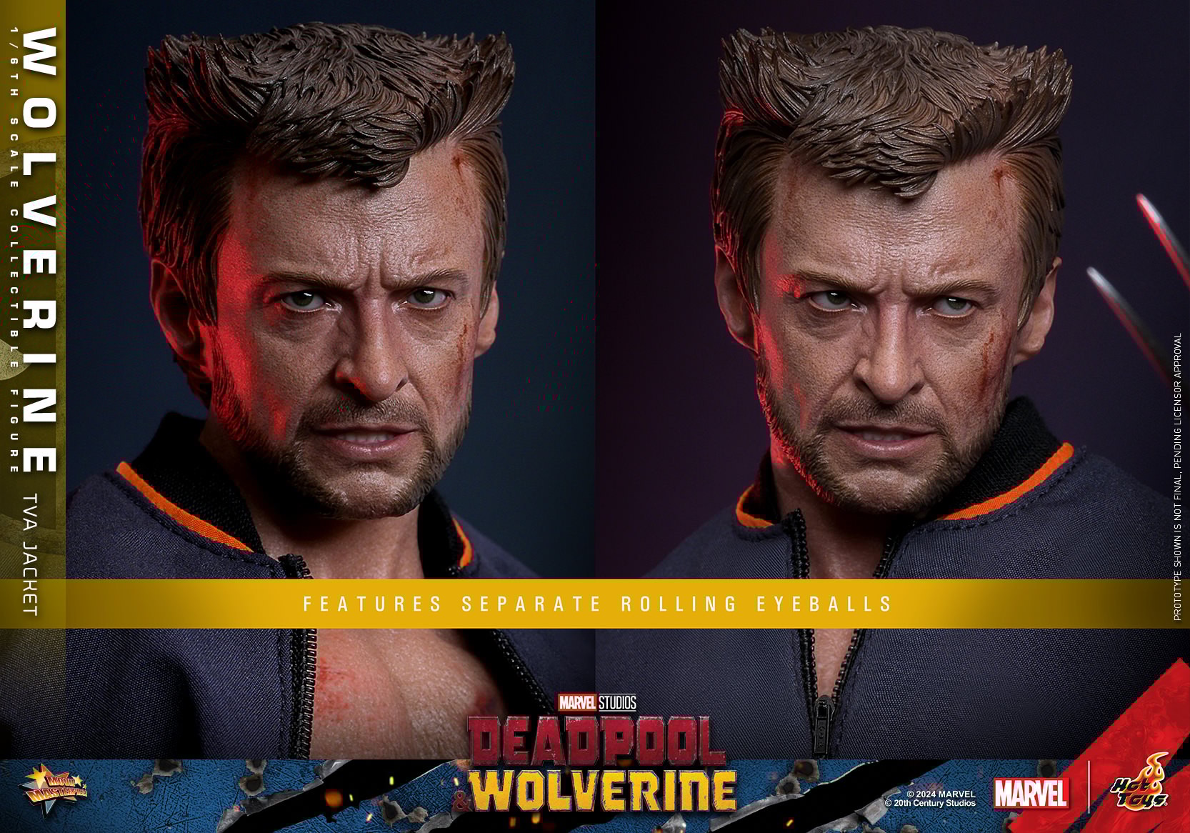 escultura-figura-wolverine-jaqueta-tva Detalhe da escultura e jaqueta da figura do Wolverine TVA
