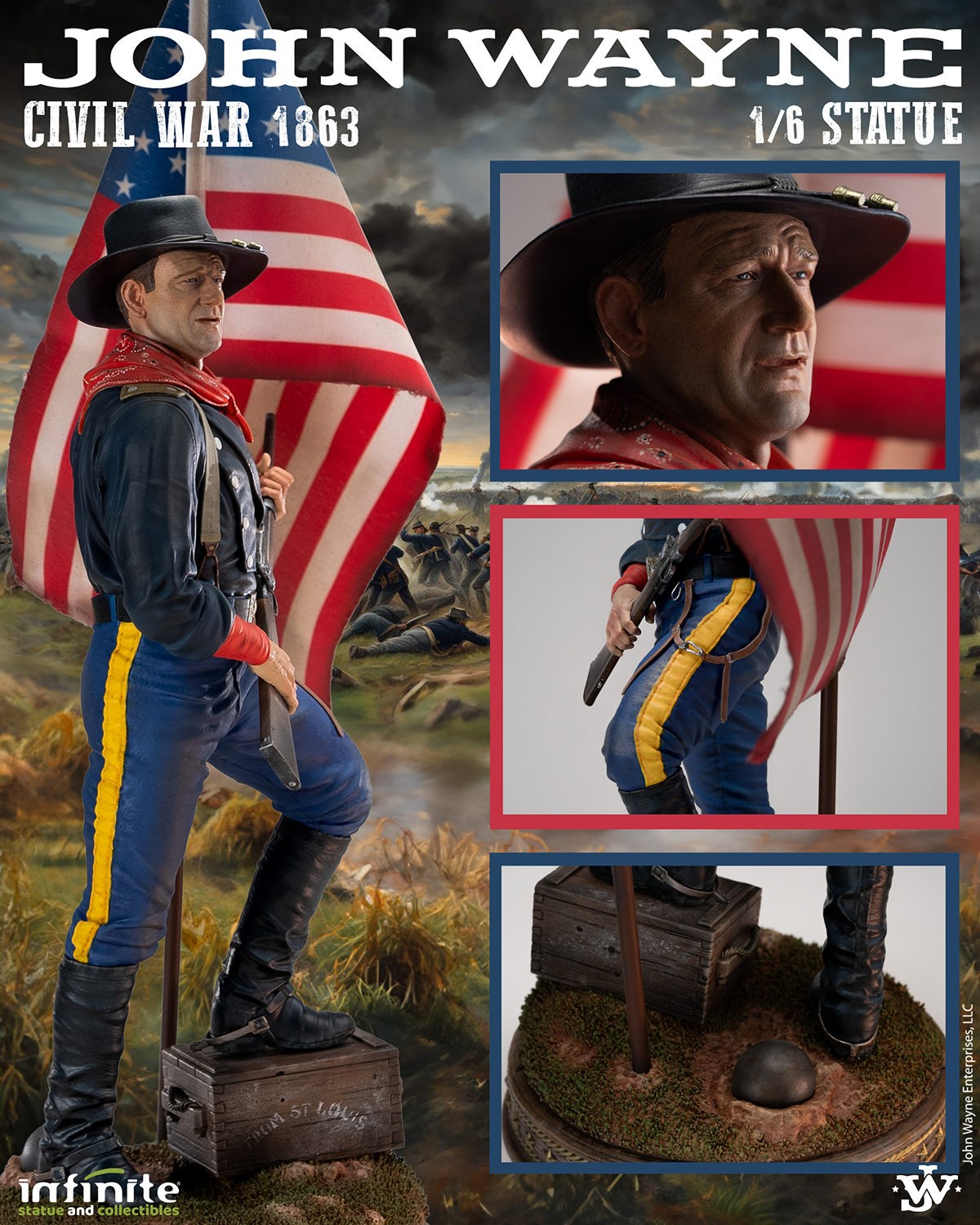 John Wayne John Wayne (Civil War 1863) Statues  (Prototype Shown) View 12
