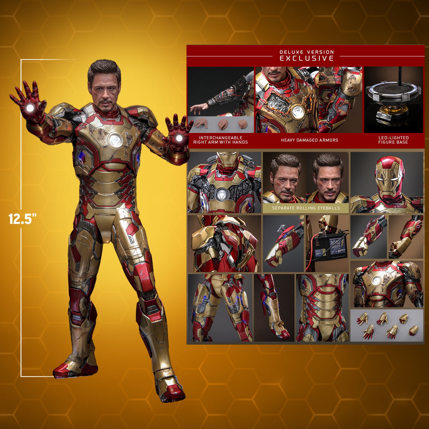 Marvel Iron Man Mark XLII (2.0) Deluxe Sixth Scale Figure  (Prototype Shown) View 2