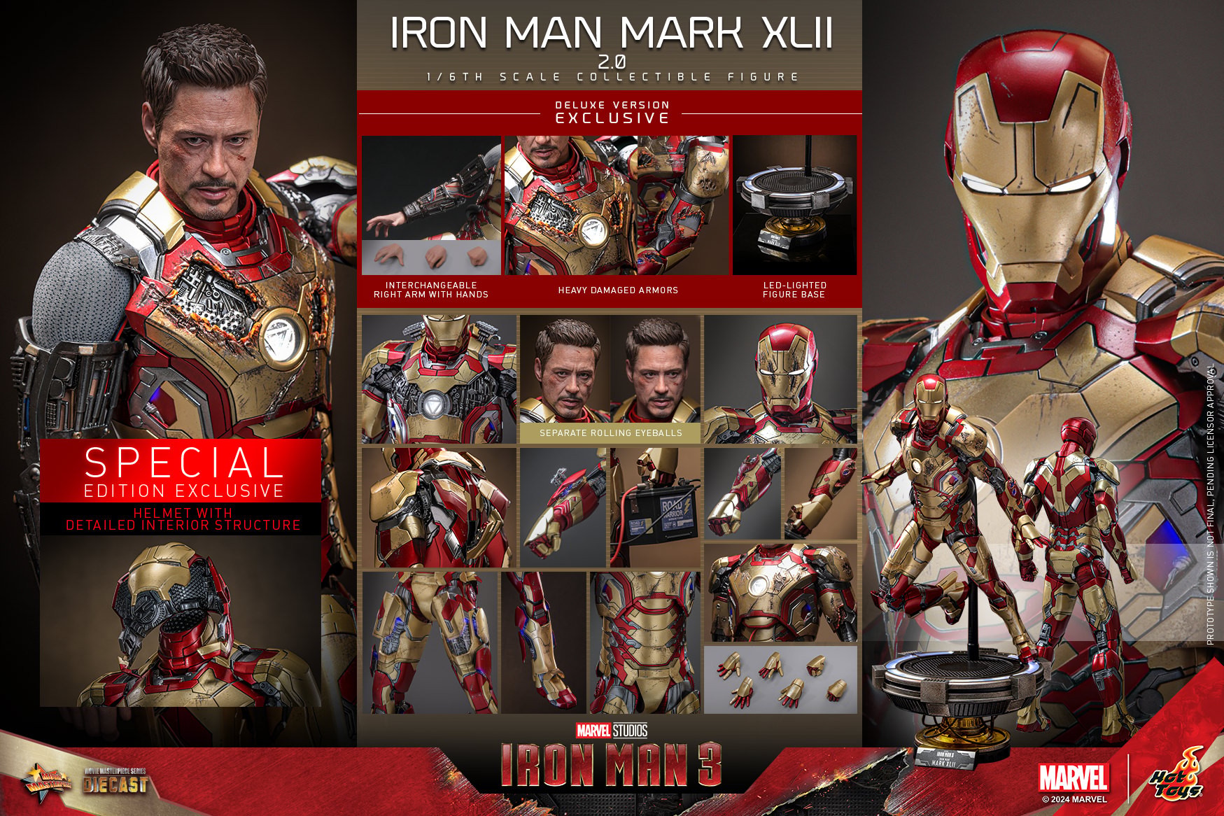 Marvel Iron Man Mark XLII (2.0) (Deluxe Version) (Special Edition) Sixth Scale Figure  (Prototype Shown) View 22