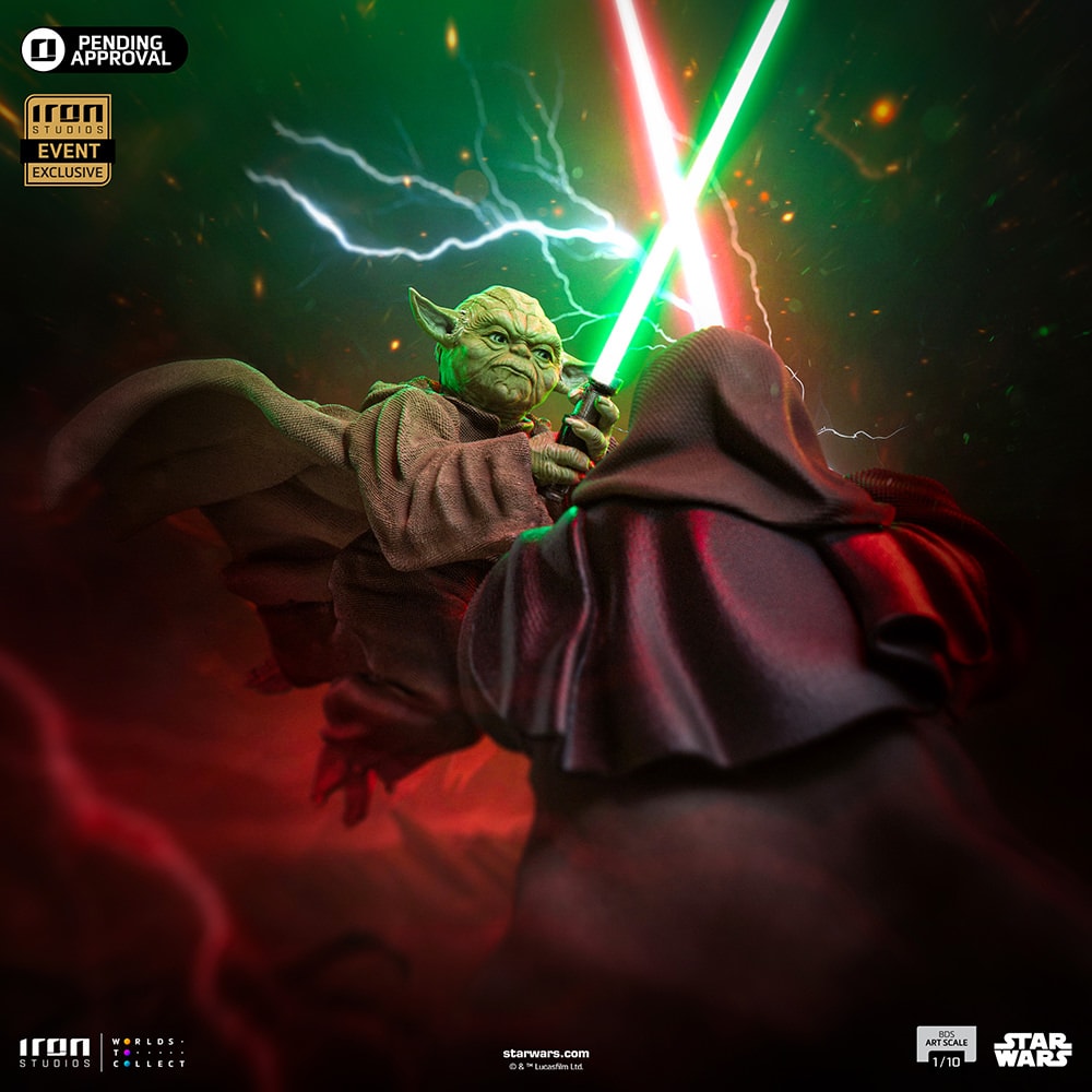 Star Wars Yoda vs Palpatine 1:10 Scale Statue  (Prototype Shown) View 1